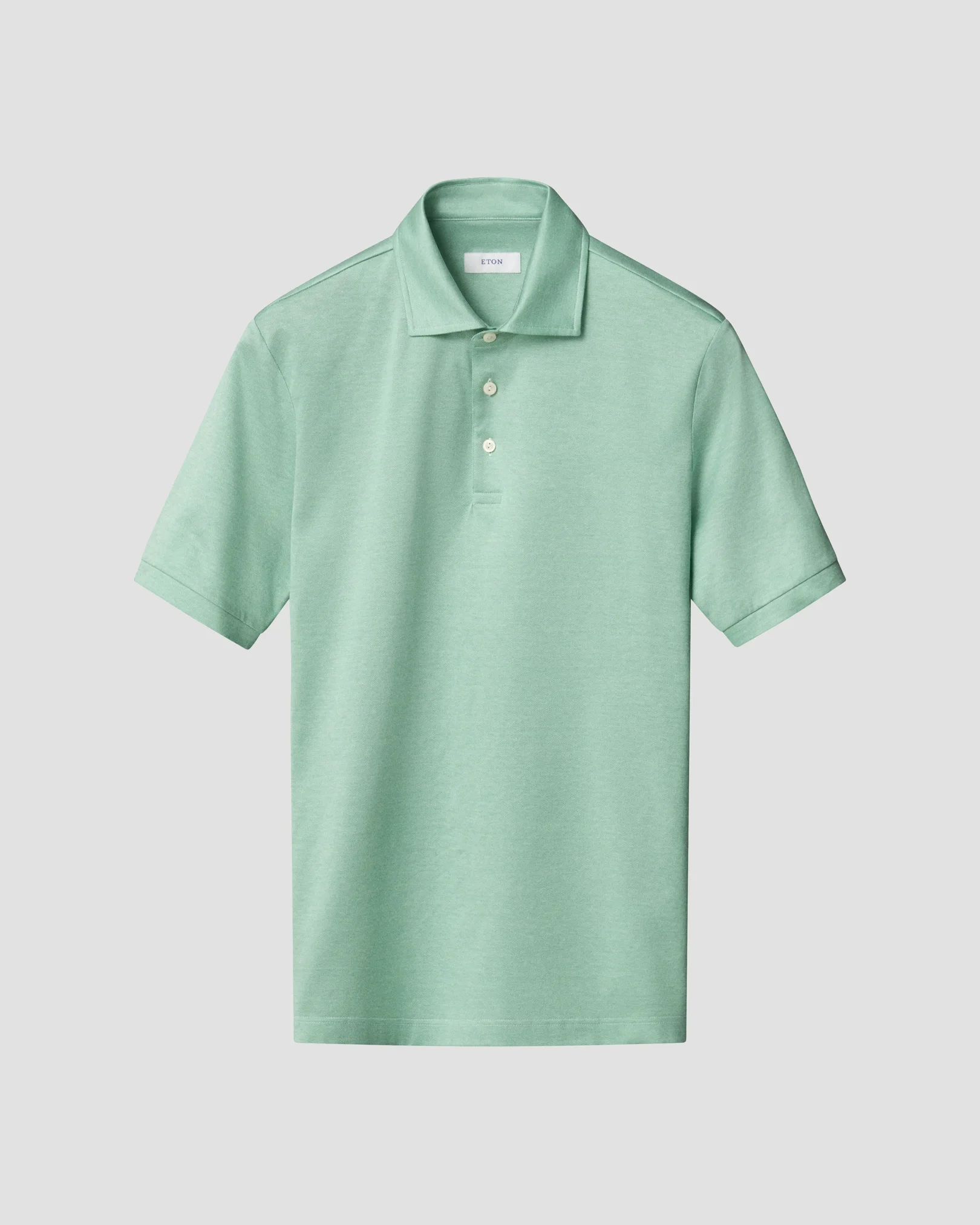 Eton - light green jacquard filo di scozia polo shirt