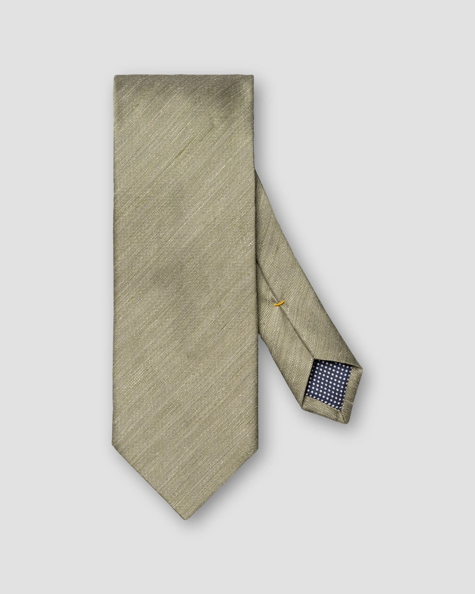 Eton - mid green solid woven linen silk tie