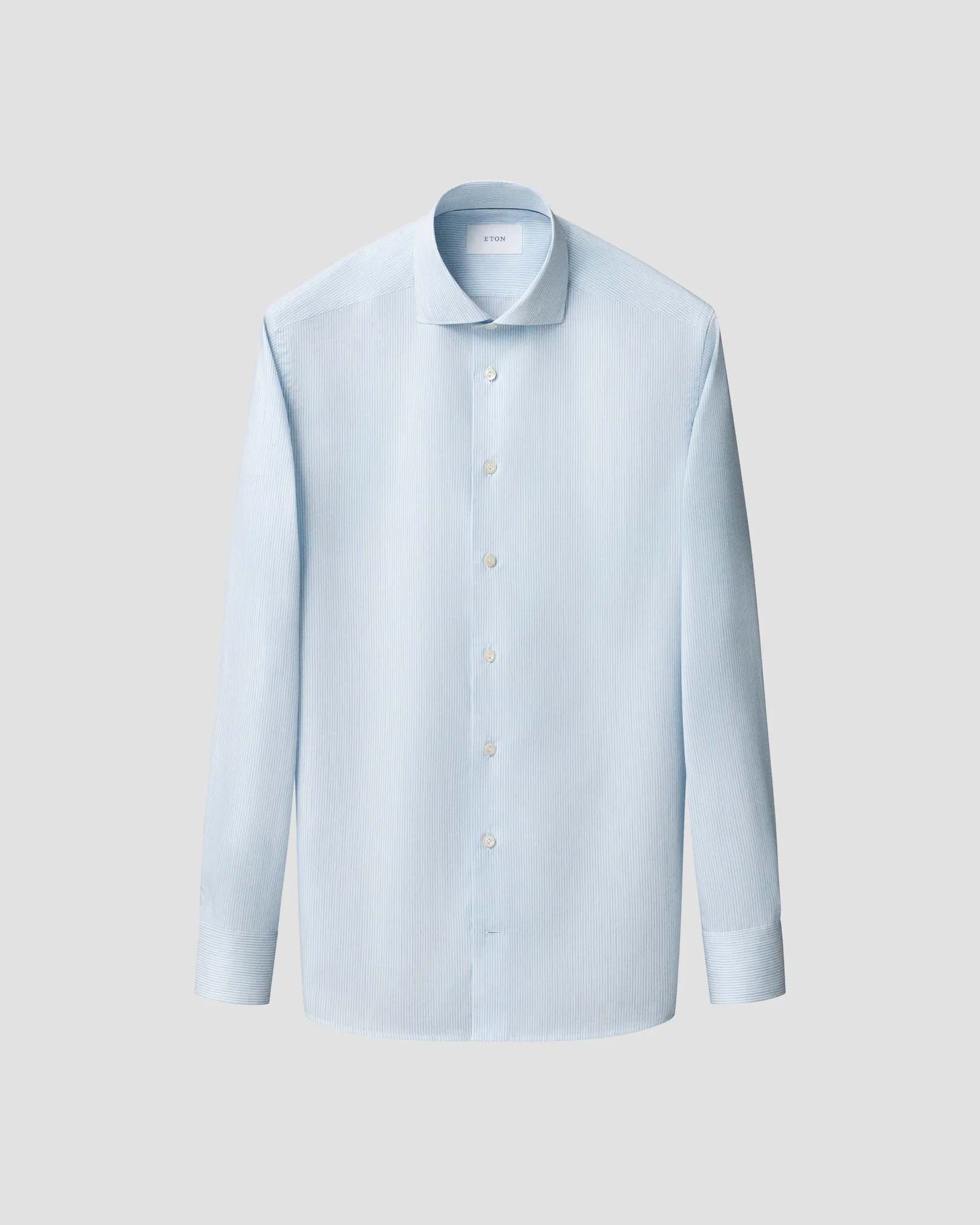 Eton - light blue striped melange twill shirt
