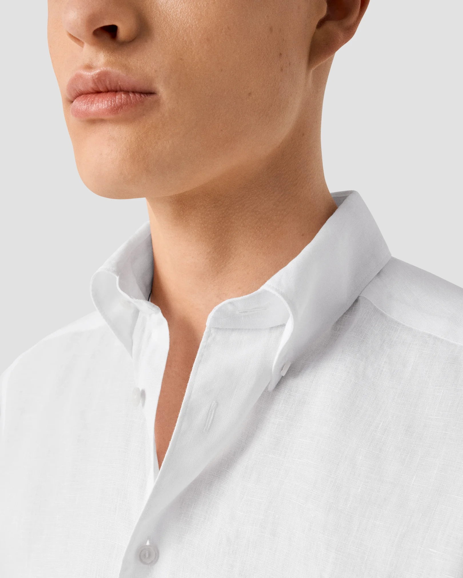 Eton - white linen button down collar