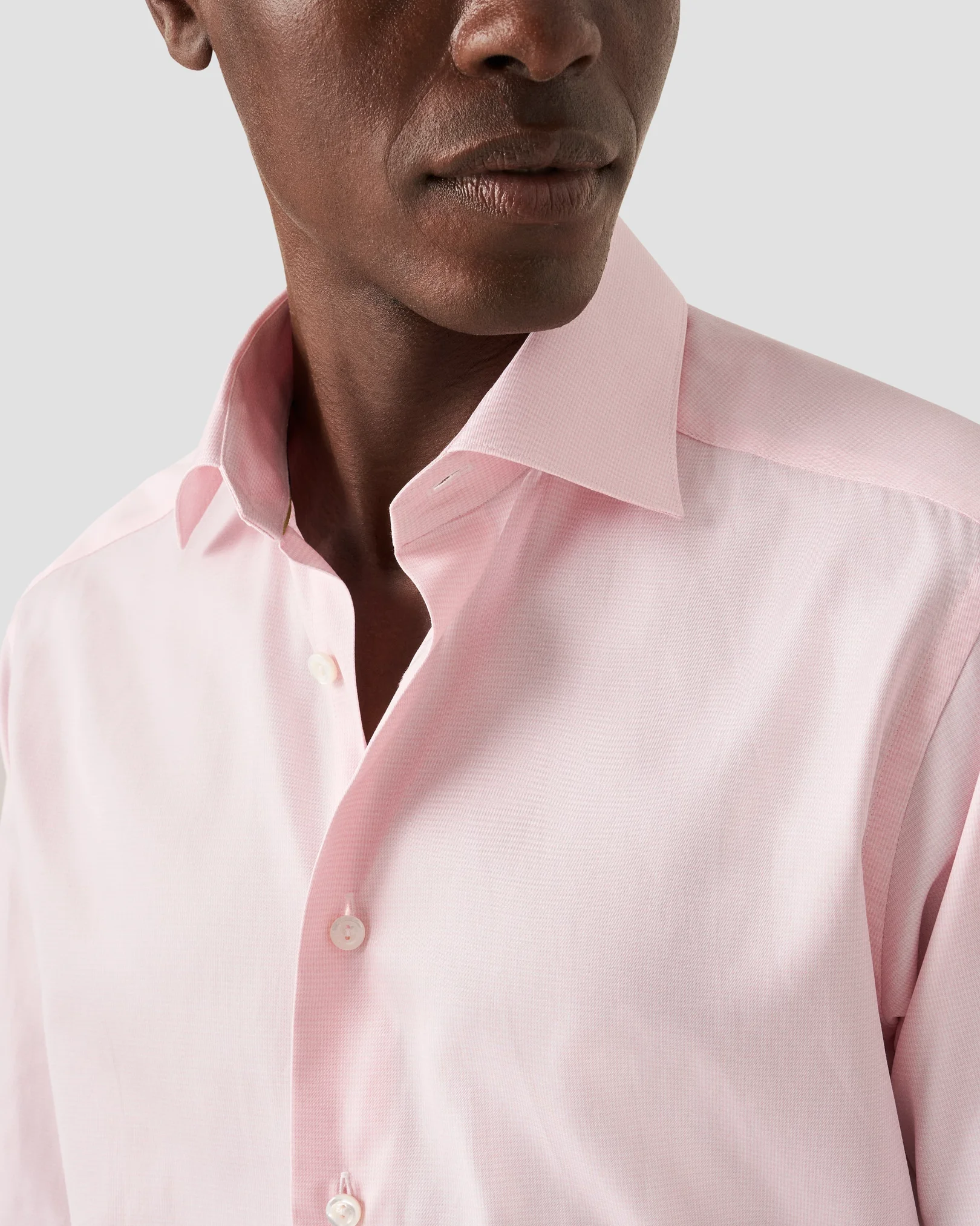 Eton - checked pink supima twill shirt