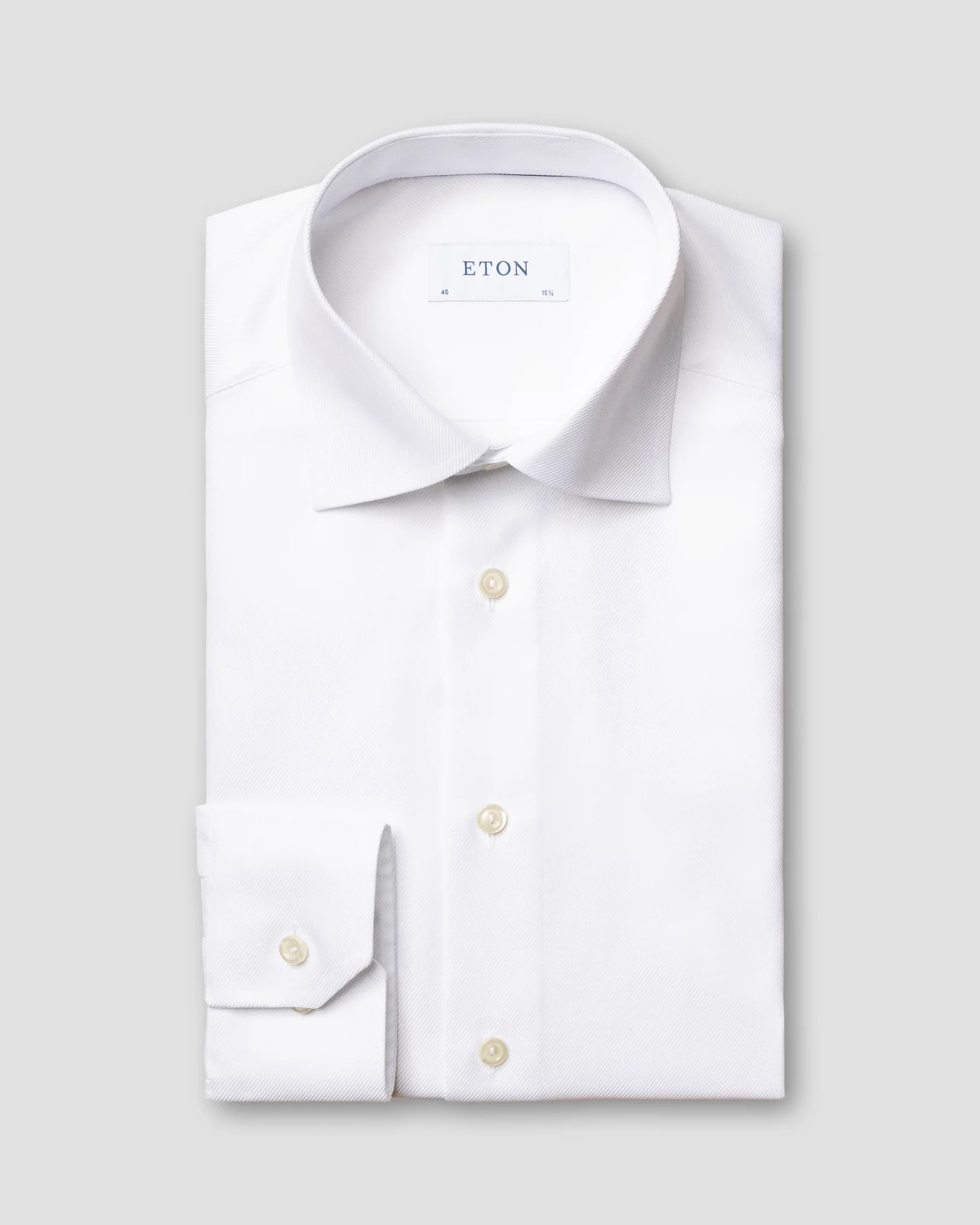 Weißes Hemd aus Struktur-Twill