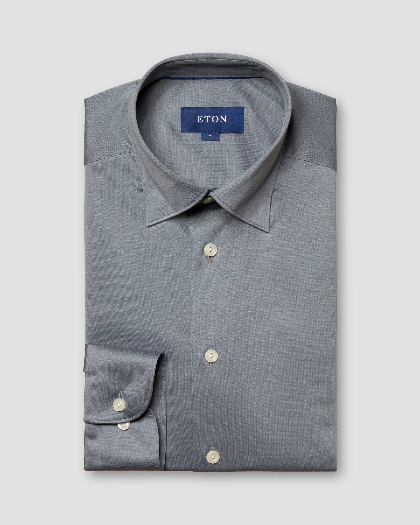 Eton - steel blue jersey shirt