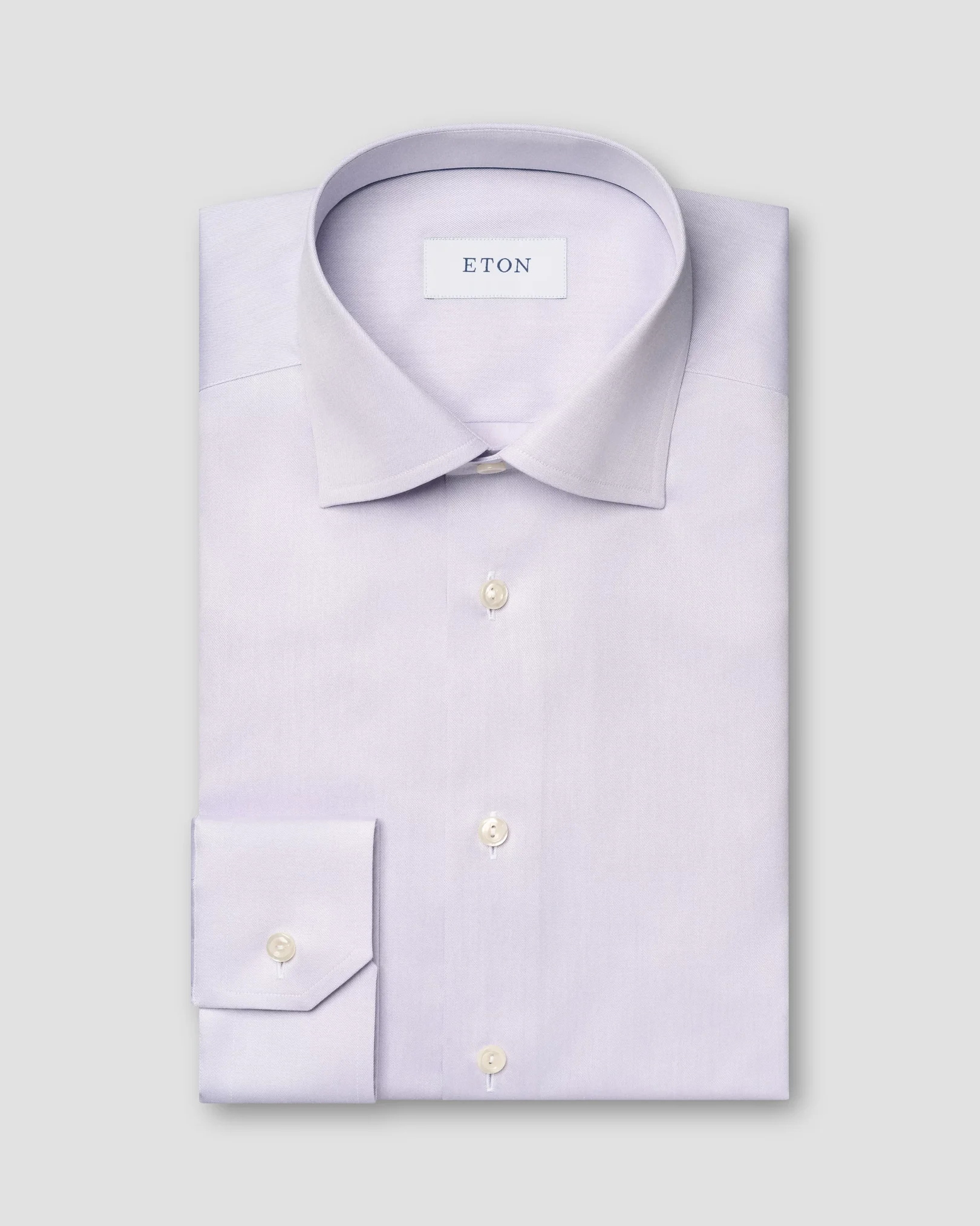 Eton - mid purple solid signature twill shirt