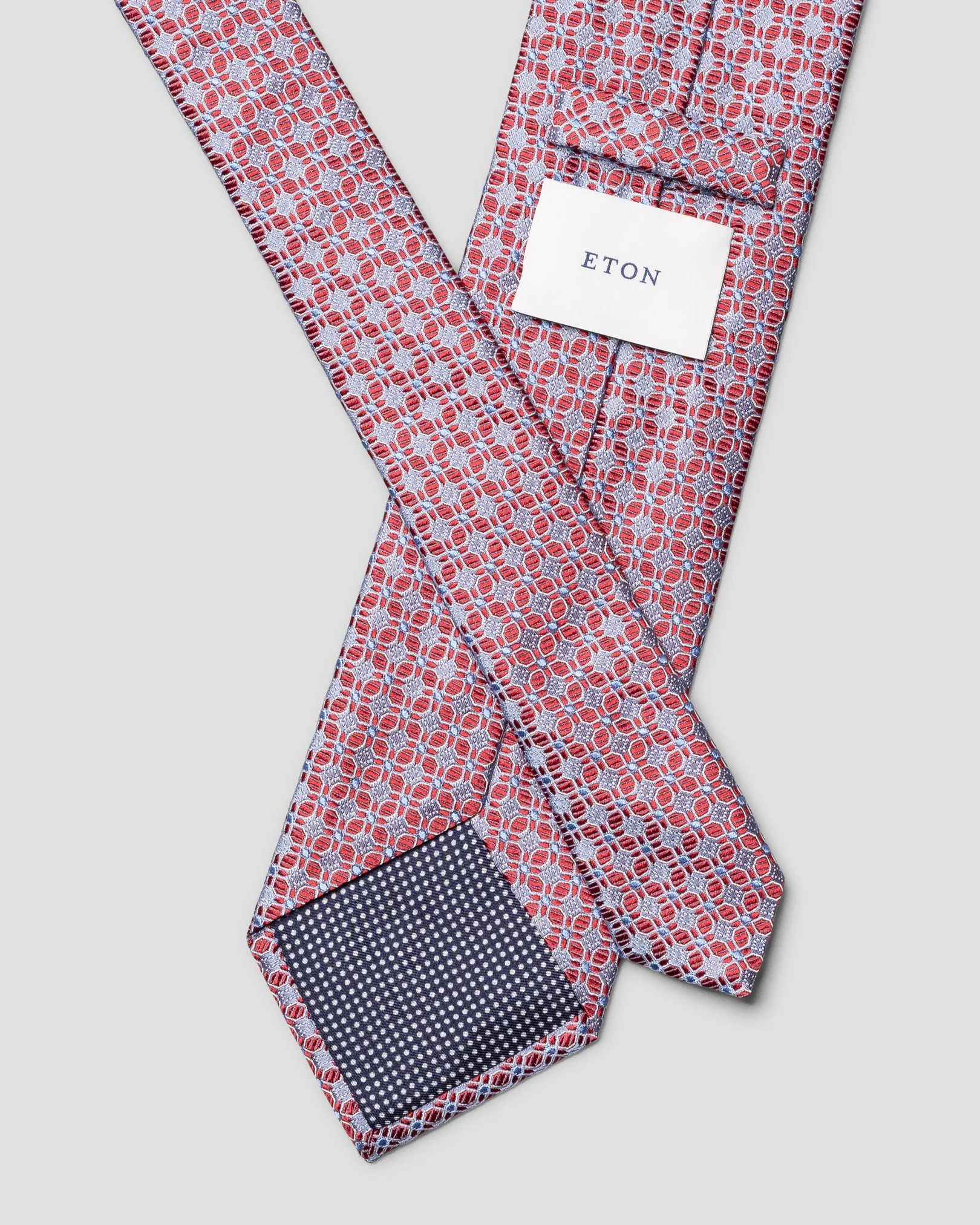 Eton - red medallion woven silk tie