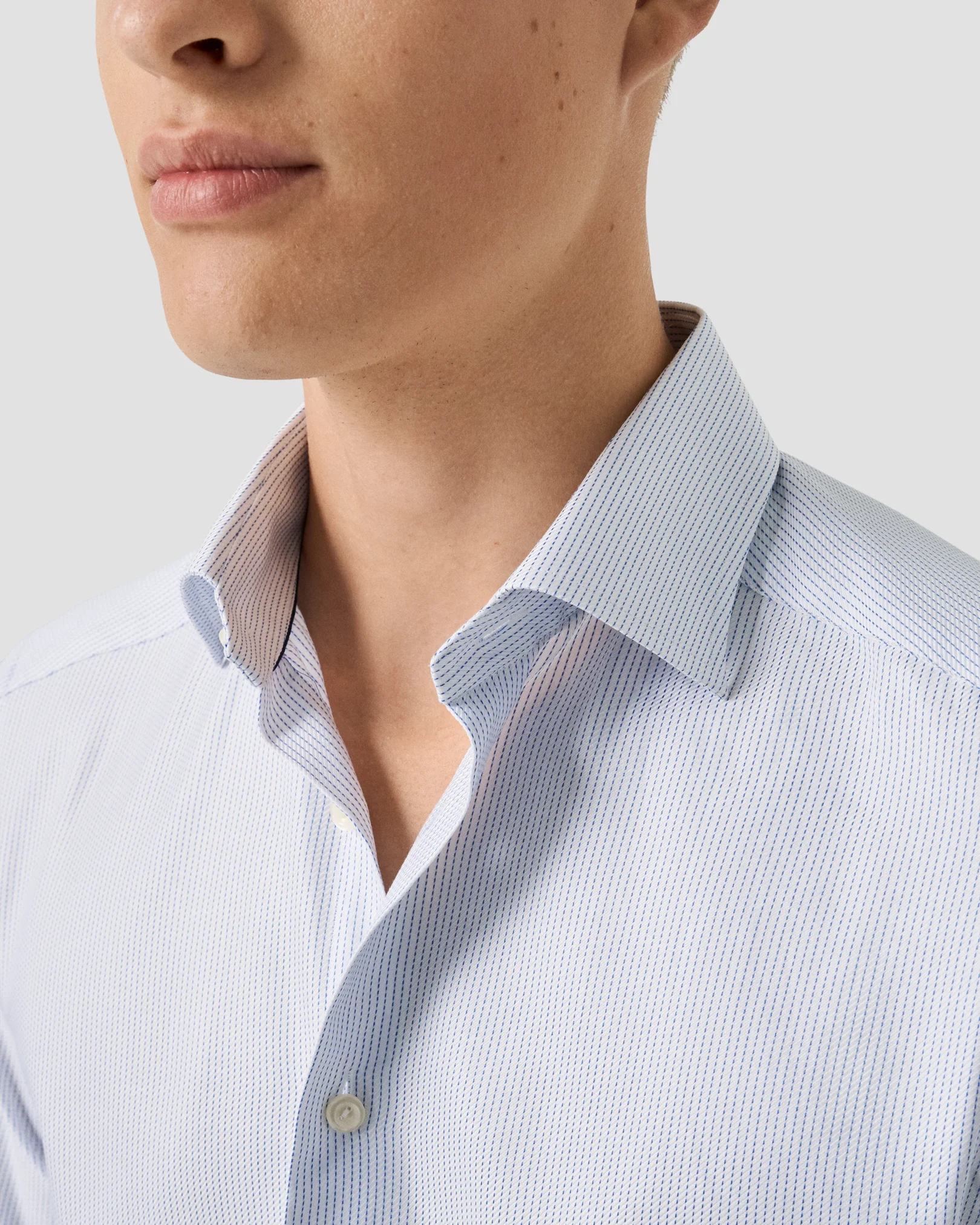Eton - light blue semi solid signature twill shirt