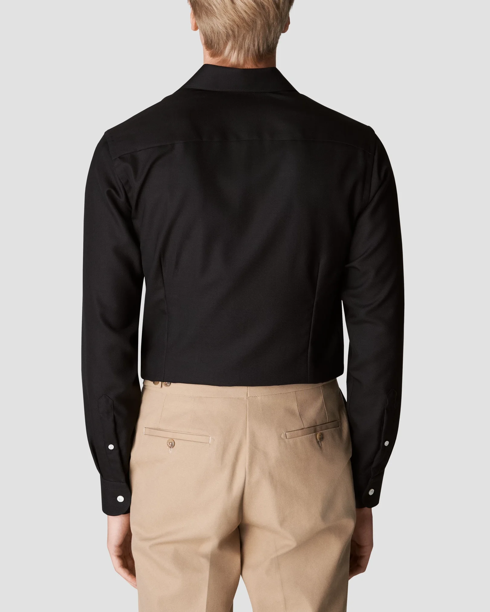 Black Merino Wool Shirt - Eton