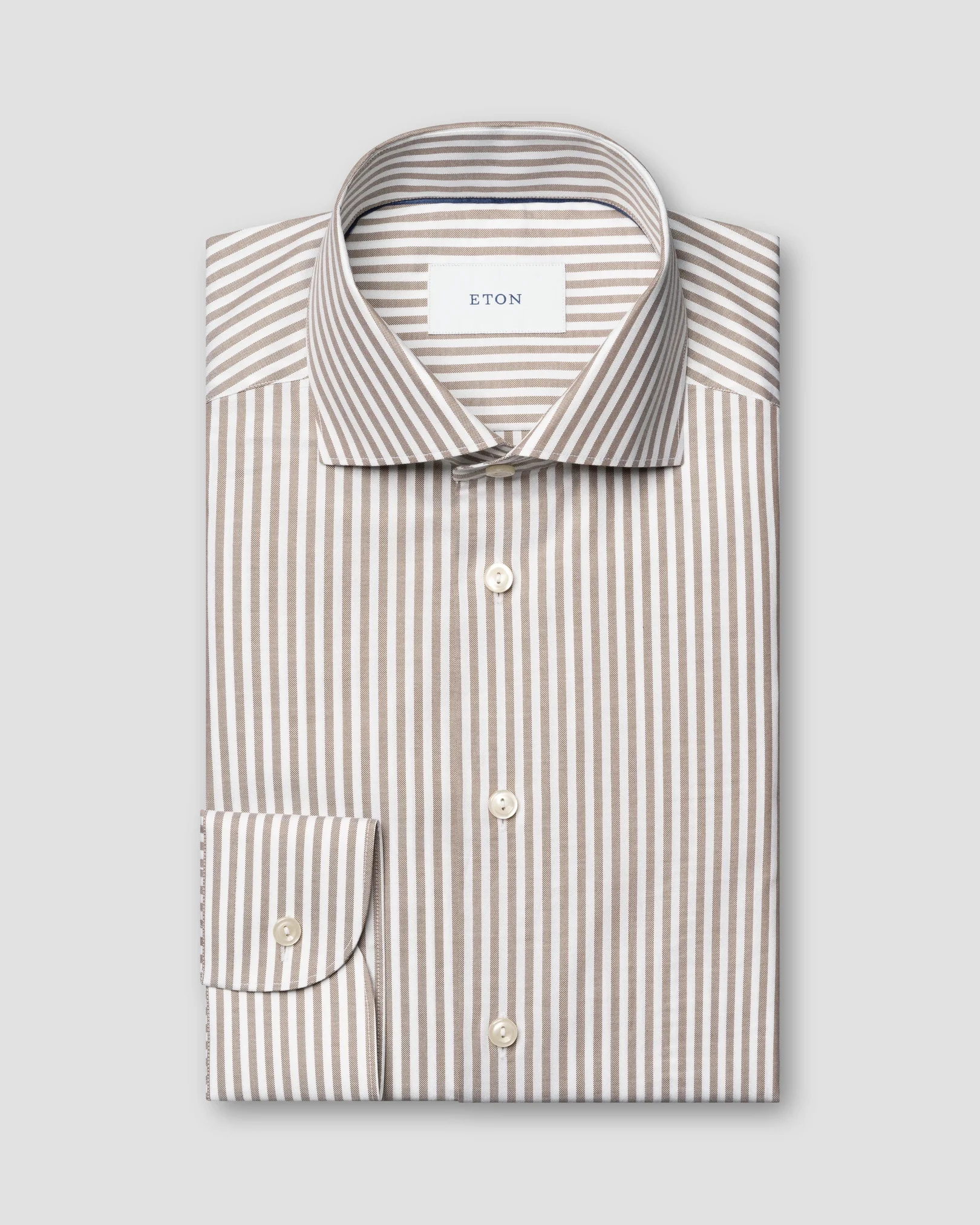 Eton - Beige Striped Signature Oxford Shirt