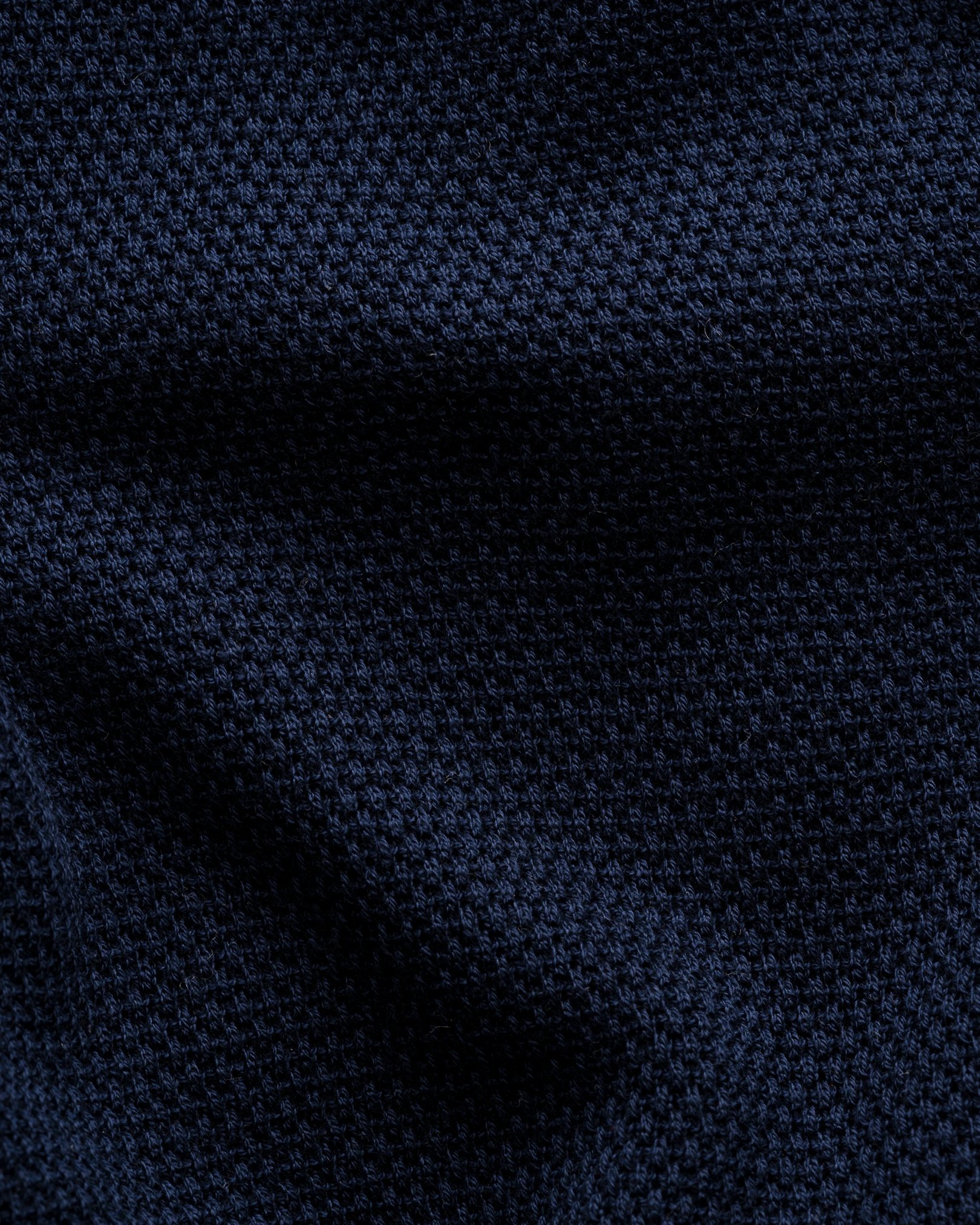 Eton - dark blue structured crew neck knitted t shirt