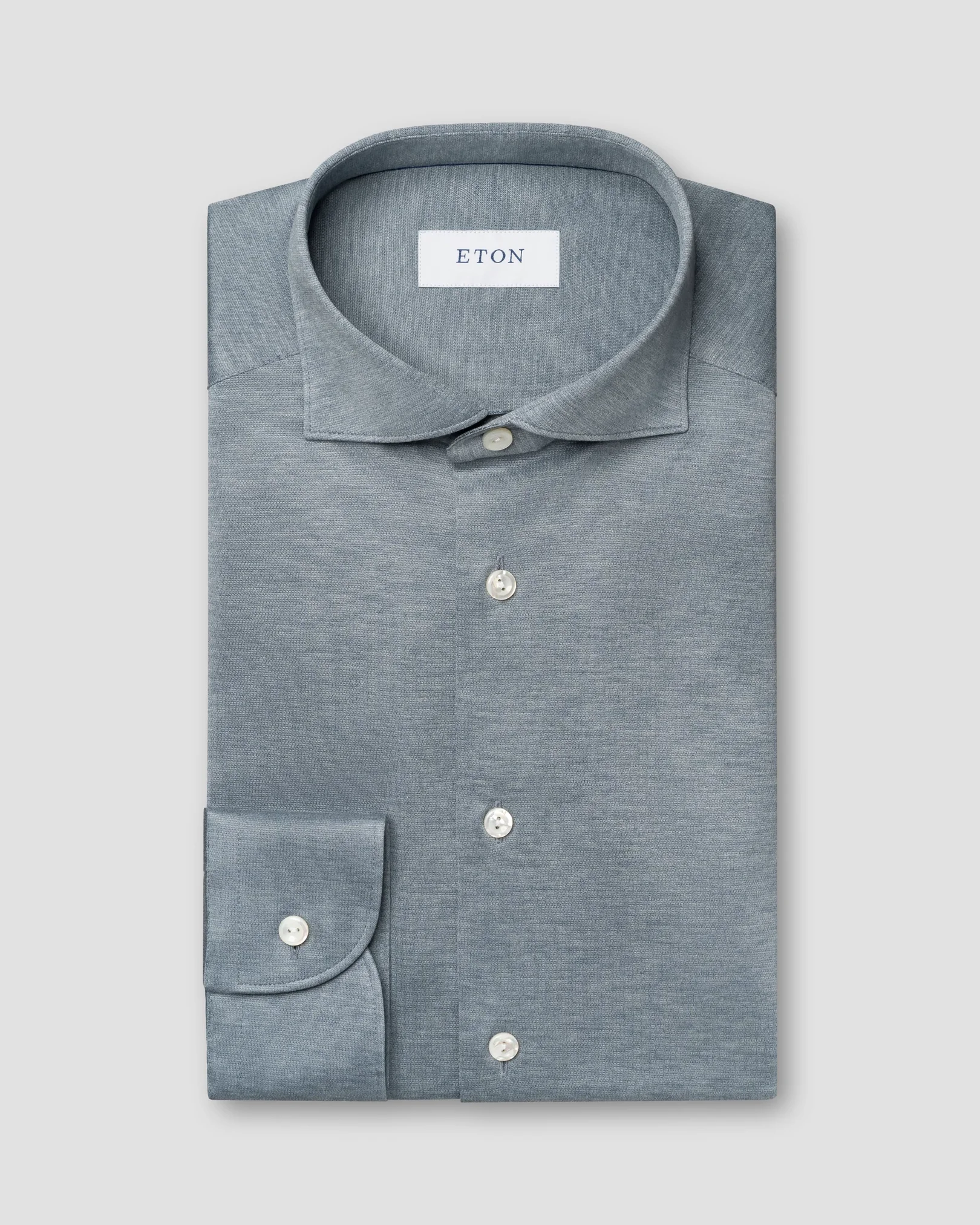 Eton - Chemise en Jacquard Tricoté Filo di Scozia Unie