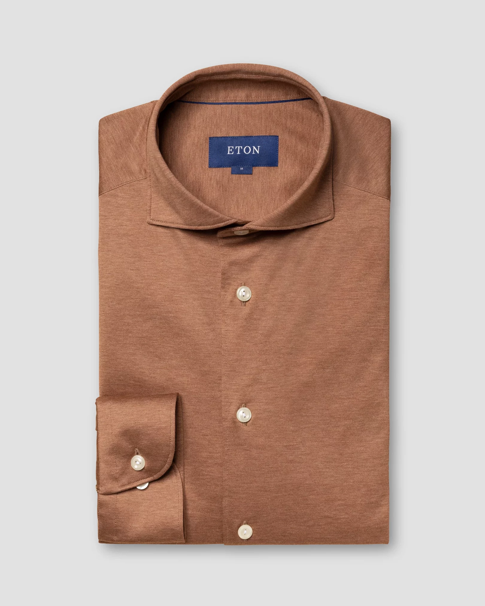 Eton - brown single jersey shirt