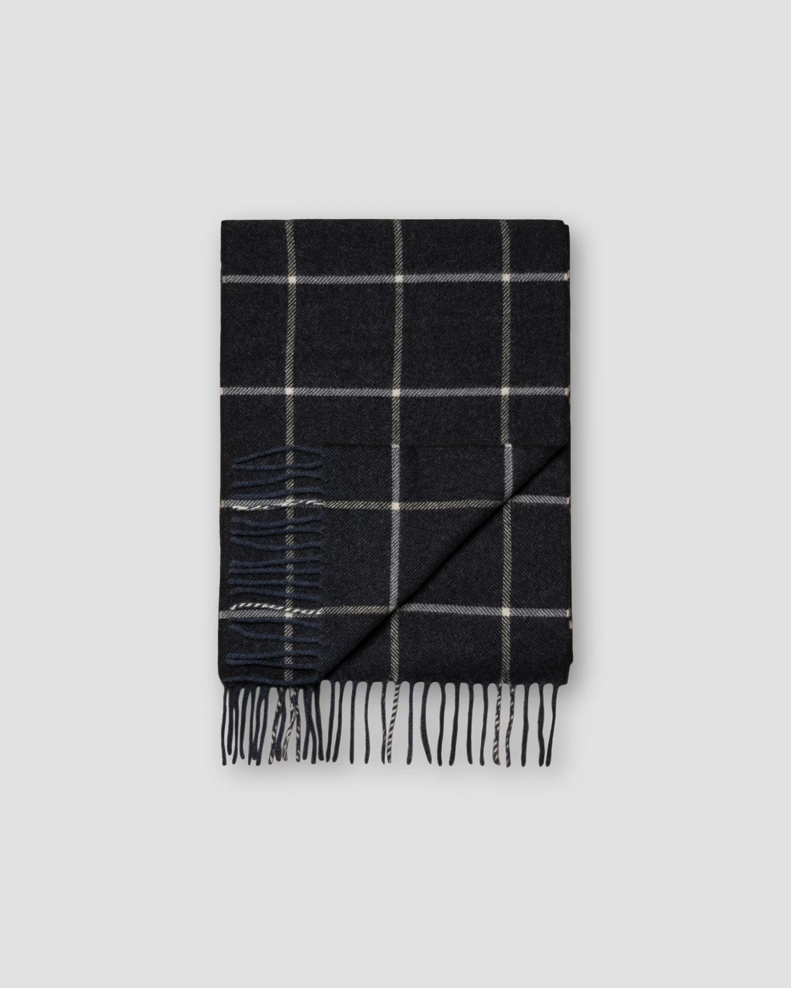 Eton - navy blue checked scarf