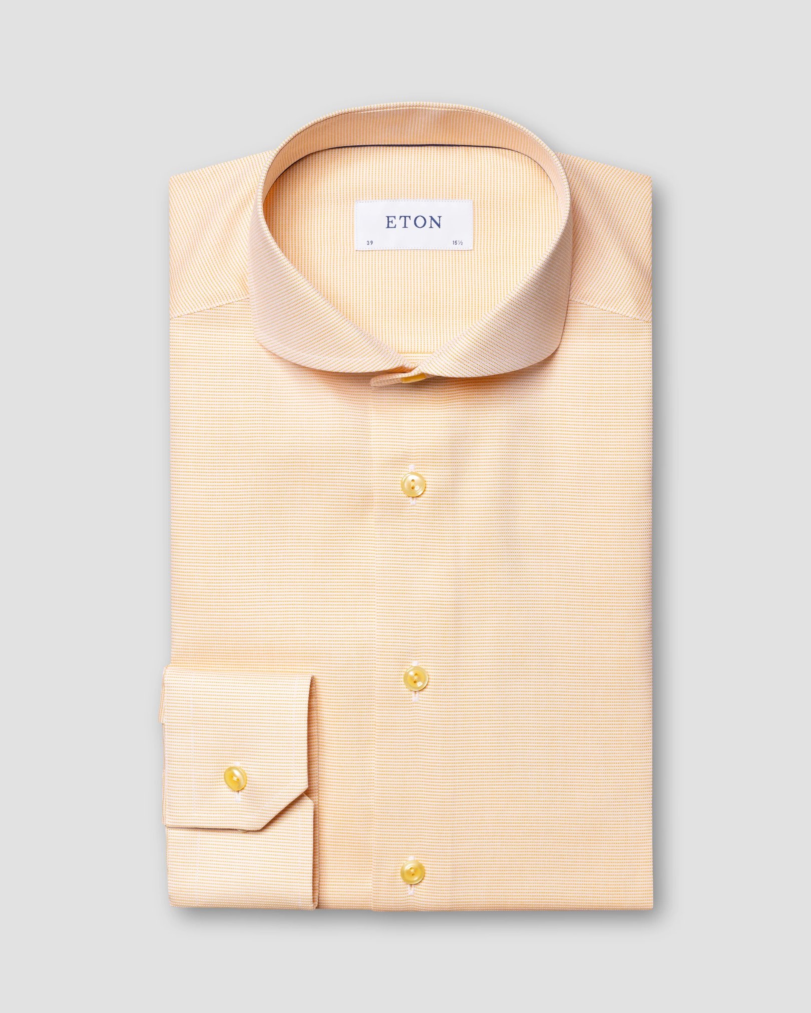 Eton - light yellow twill shirt extreme cut away