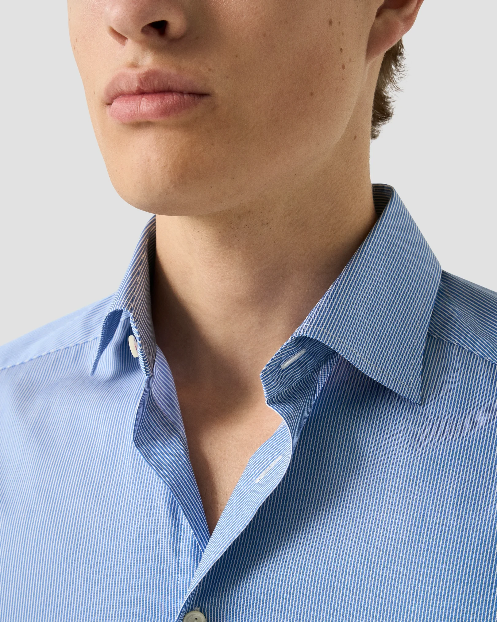 Eton - mid blue striped fine 263