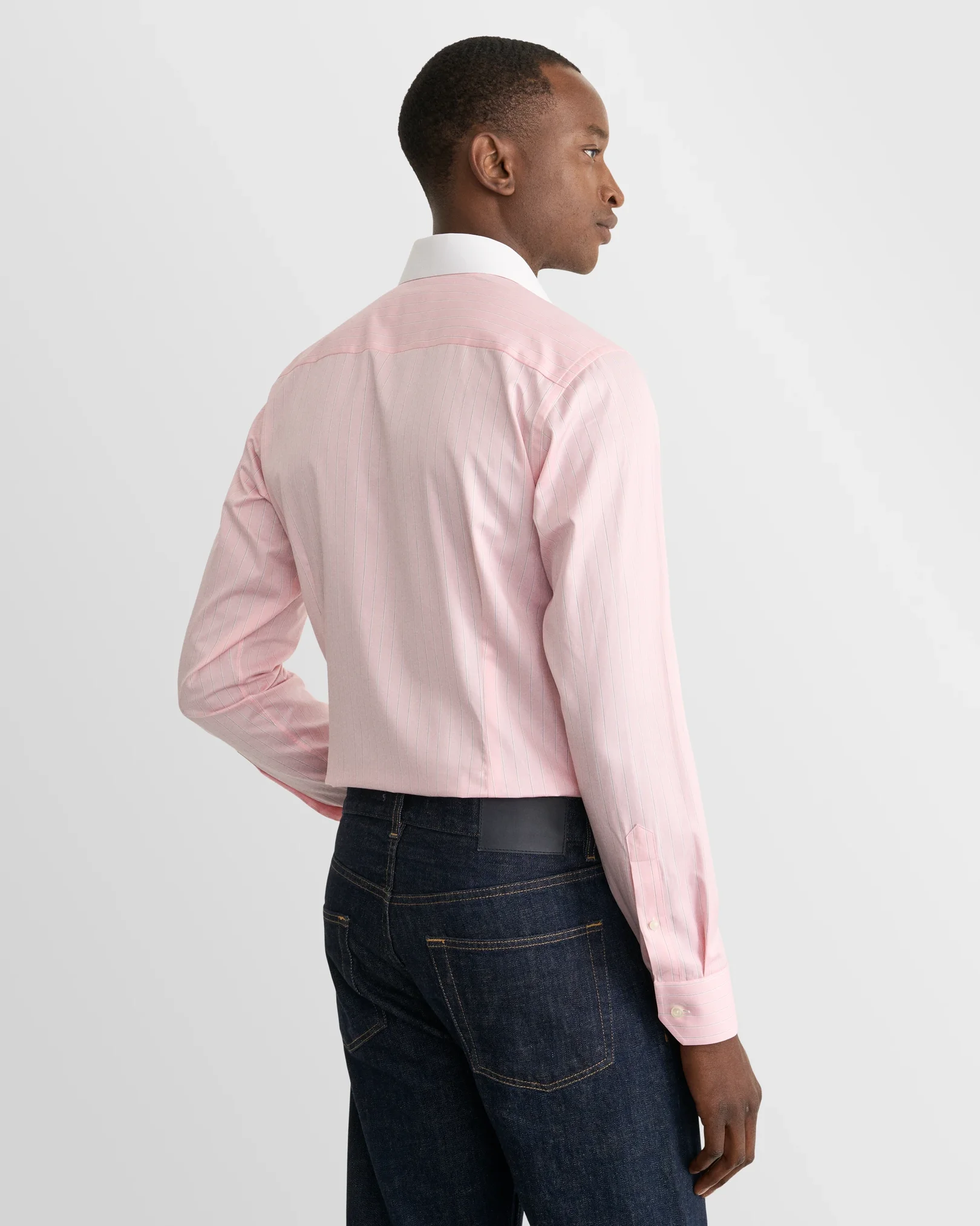 Eton - pink striped signature twill shirt cut away 266