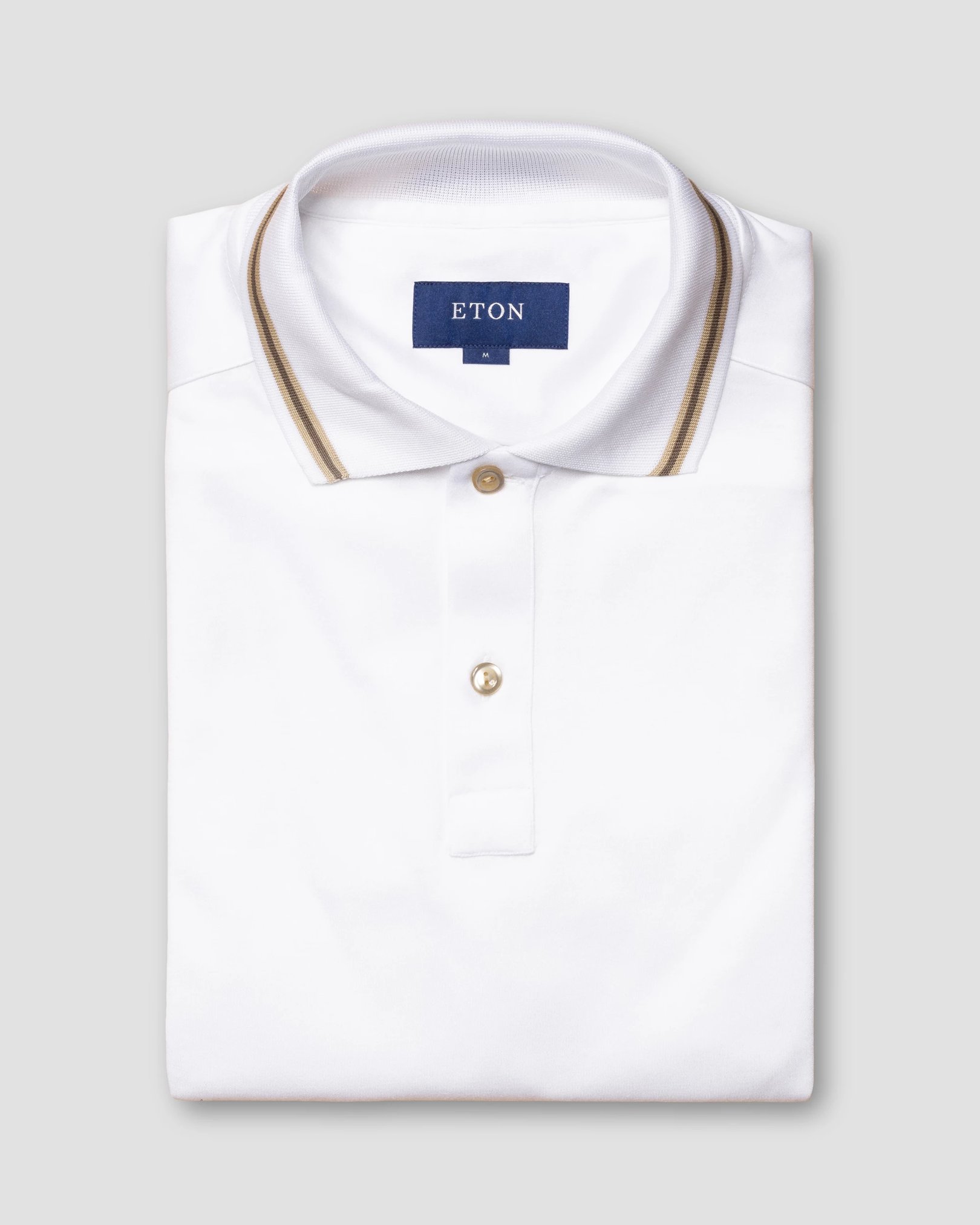 Eton - white jersey knitted collar no cuff jersey long sleeve regular fit jersey