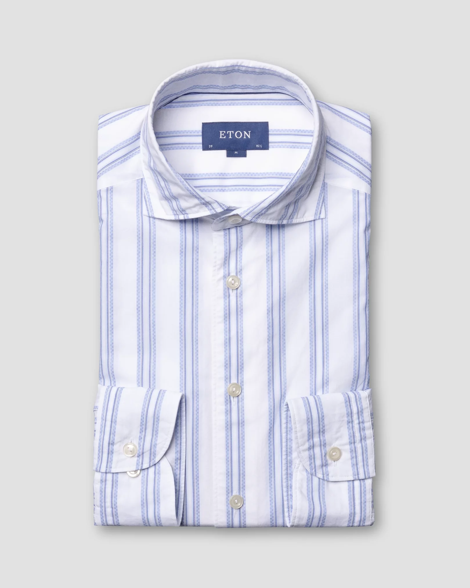 Eton - two blue striped shirt soft