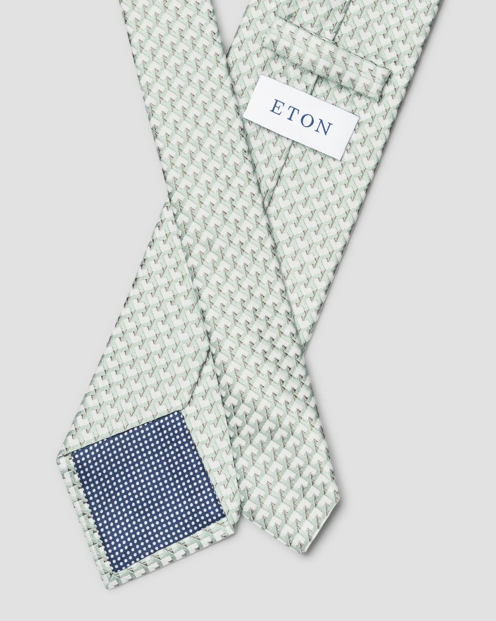 Eton - light green geometric woven silk tie