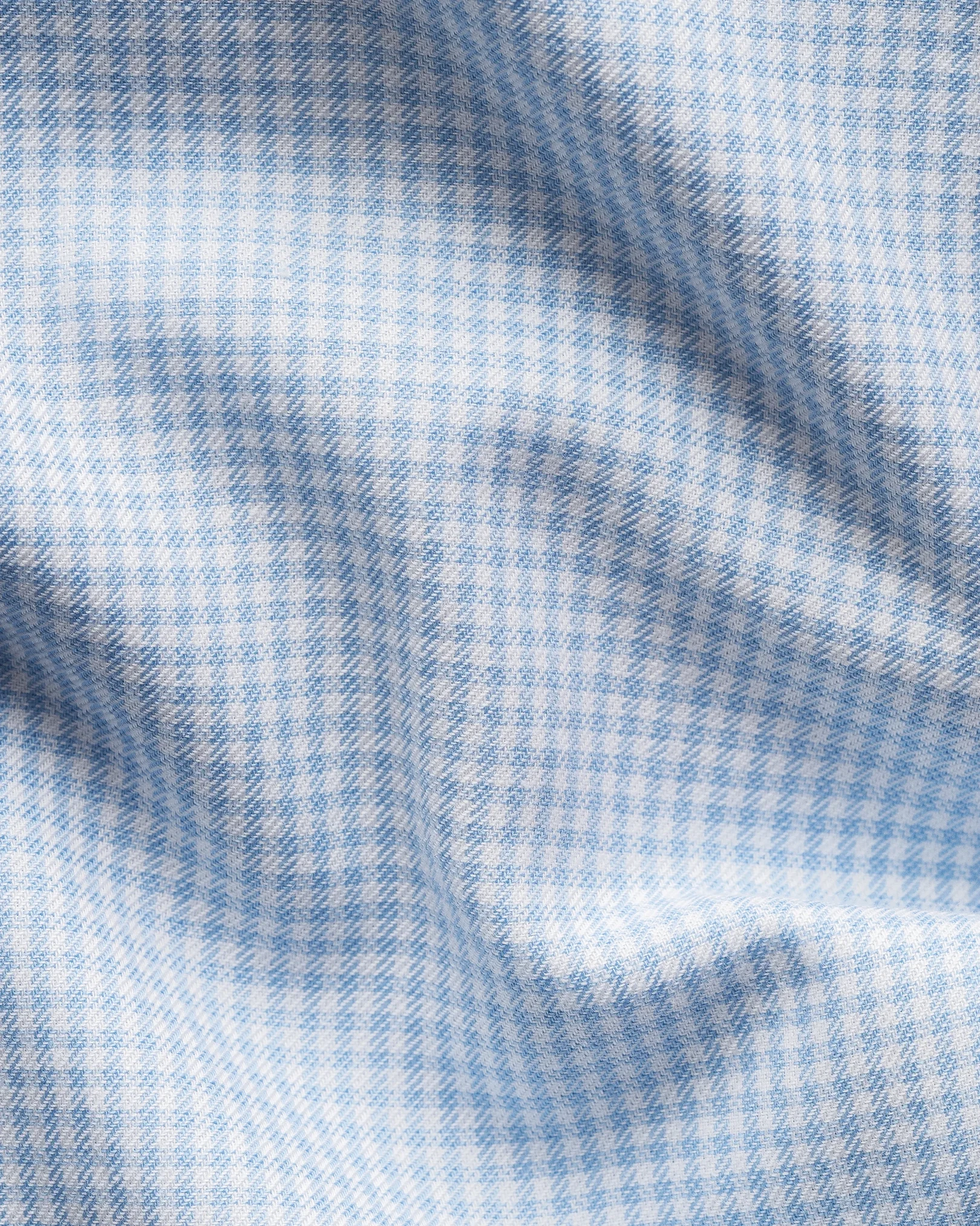 Eton - light blue fine twill checked shirt cut away 260