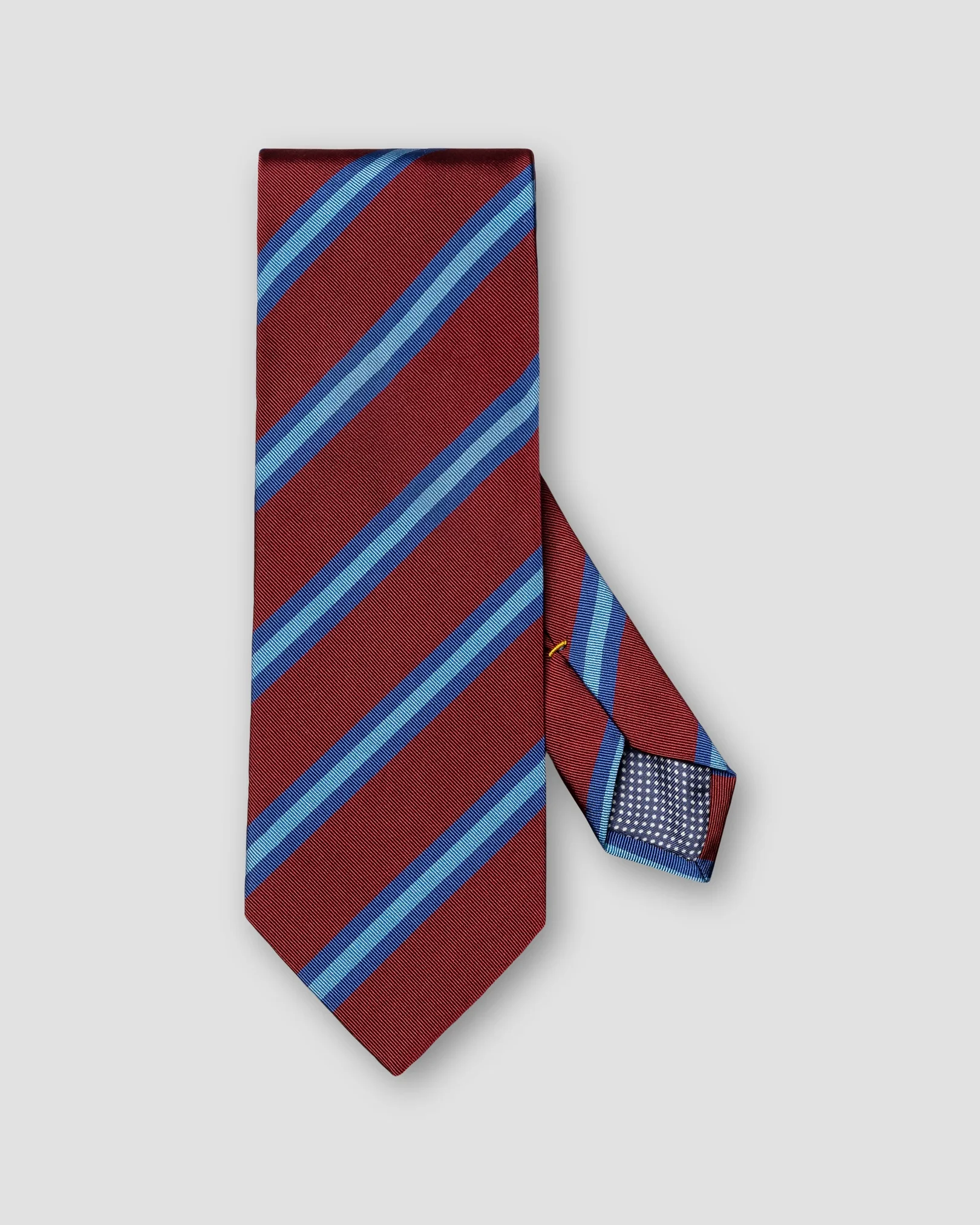 Eton - striped silk cotton mogador tie dark red