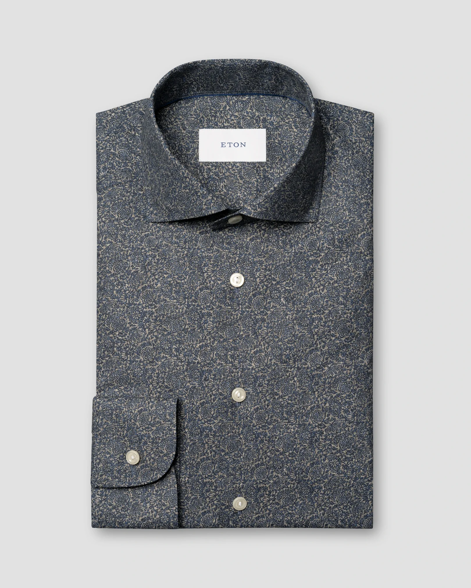 Eton - Tonal Ornamental Print Signature Twill Shirt