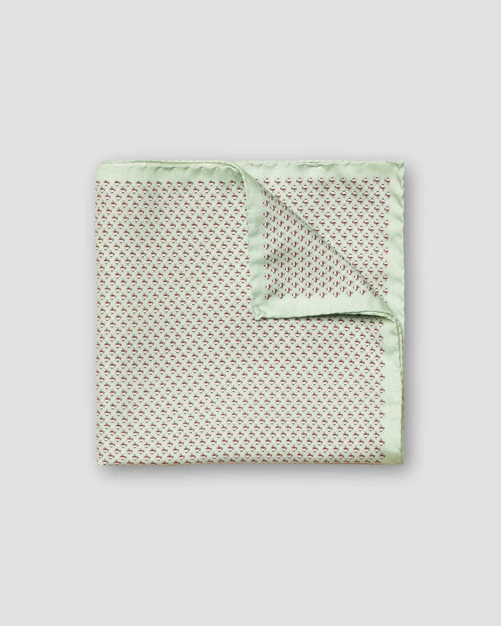 Eton - mid green espresso printed pocket square