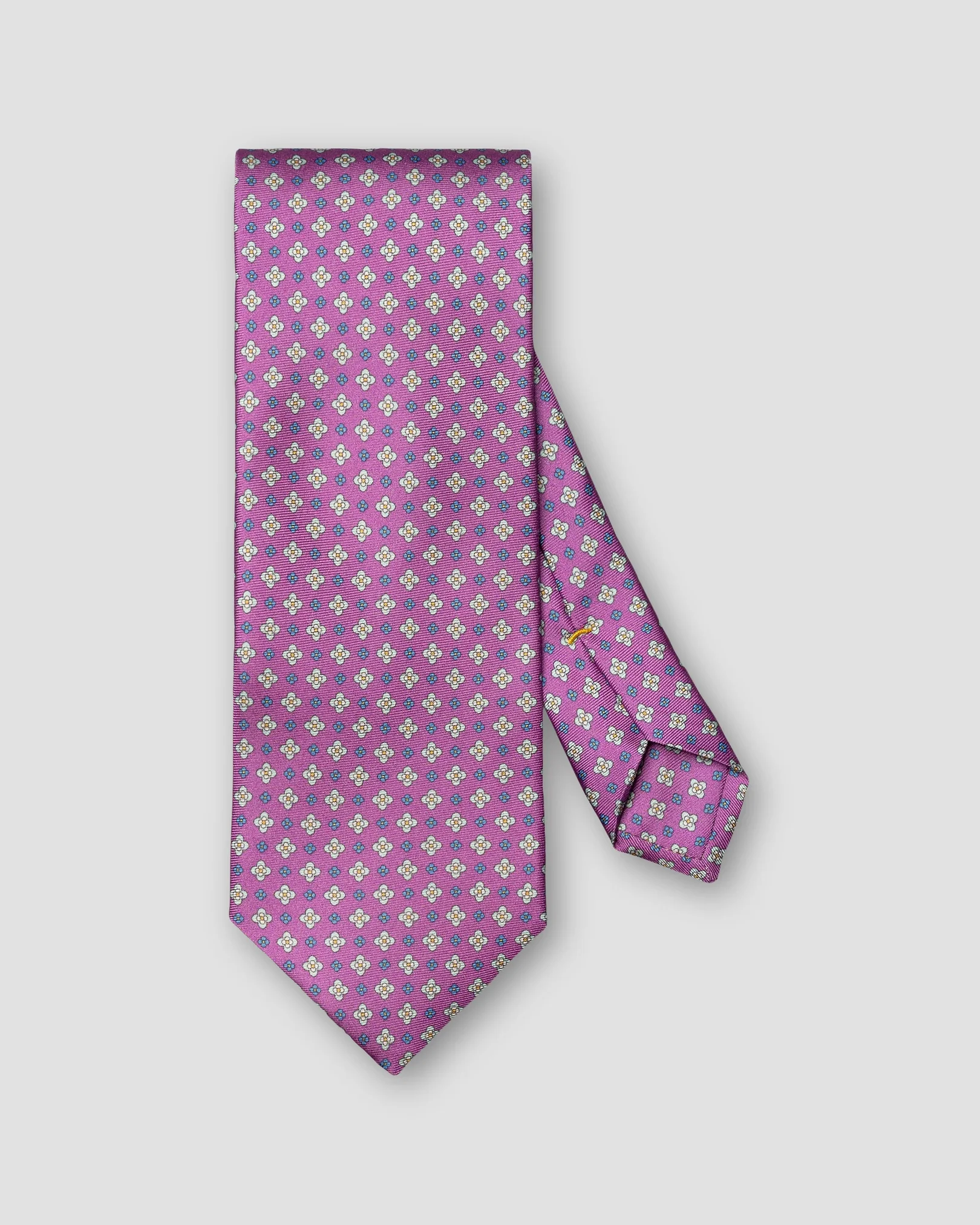 Eton - mid purple floral print silk tie