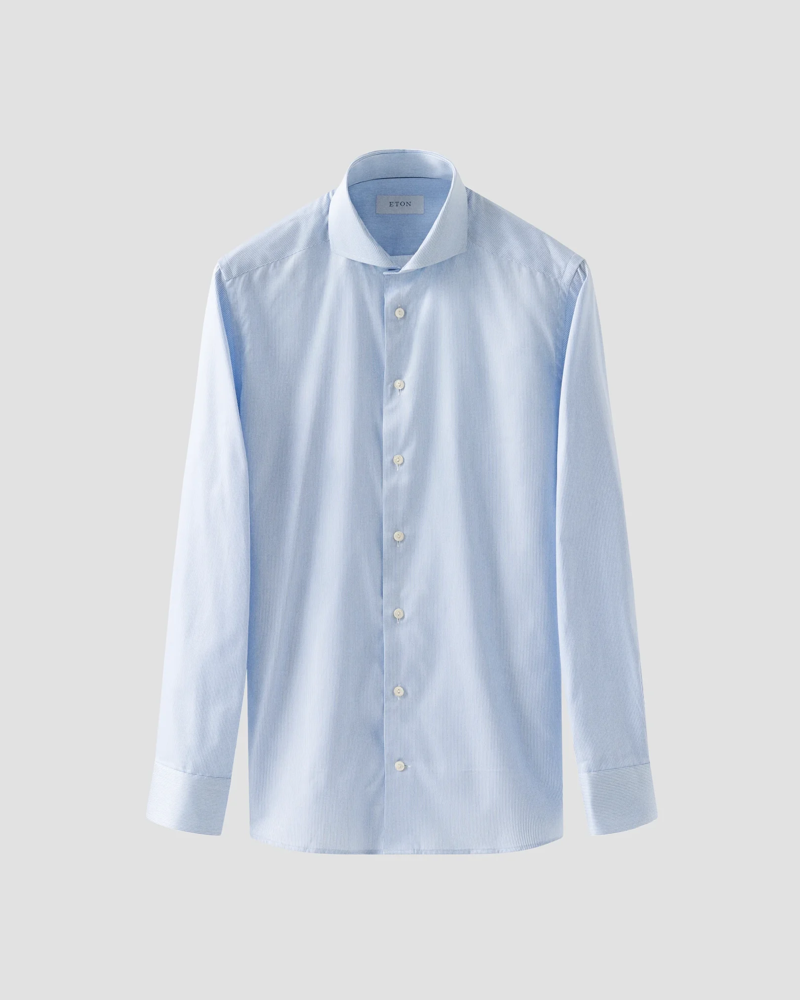 Eton - light blue striped fine twill