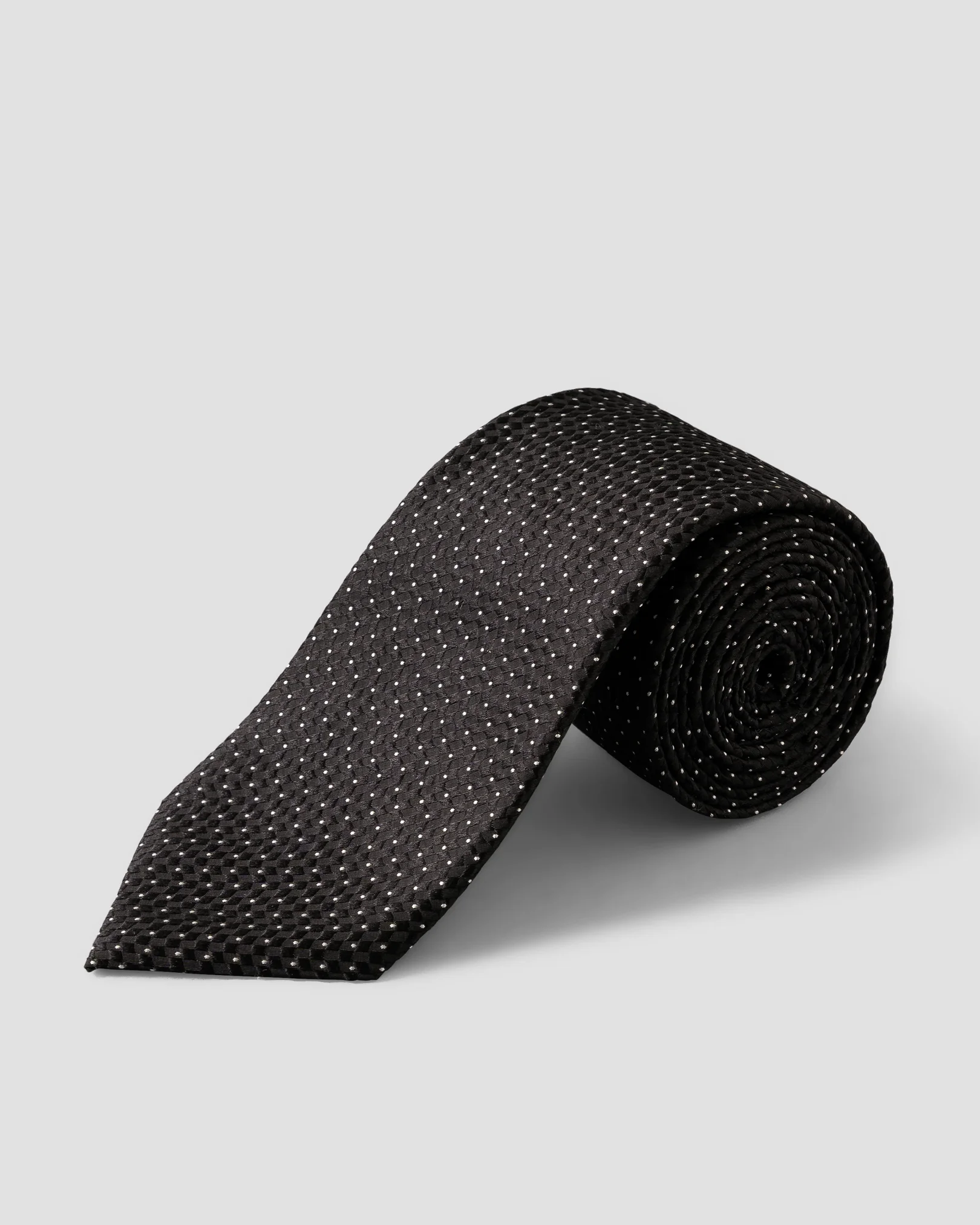 Eton - pin dot woven silk tie black pin dot woven silk tie