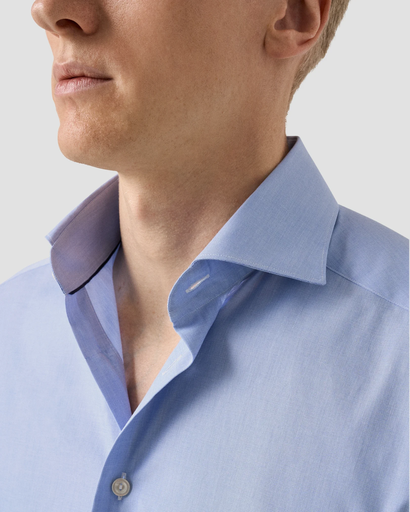 Eton - mid blue end on end breeze poplin shirt