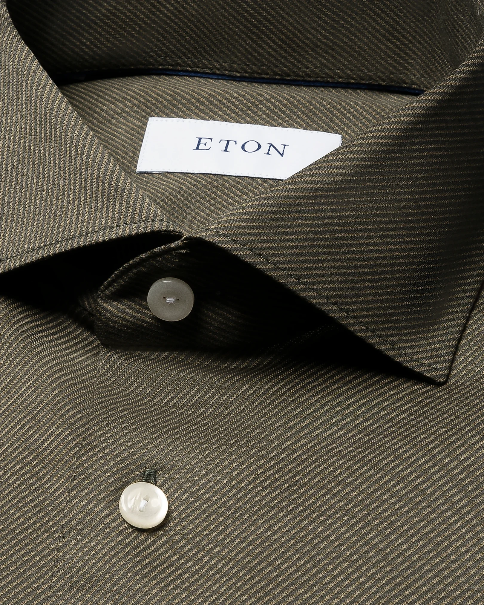 Eton - dark green knit king shirt