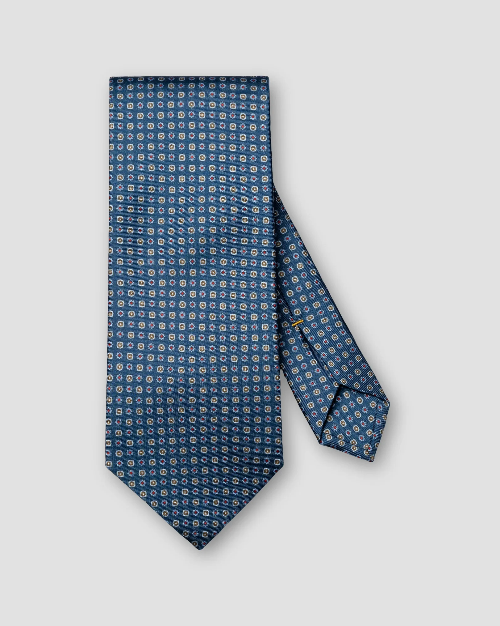 Eton - navy blue micro floral printed silk tie