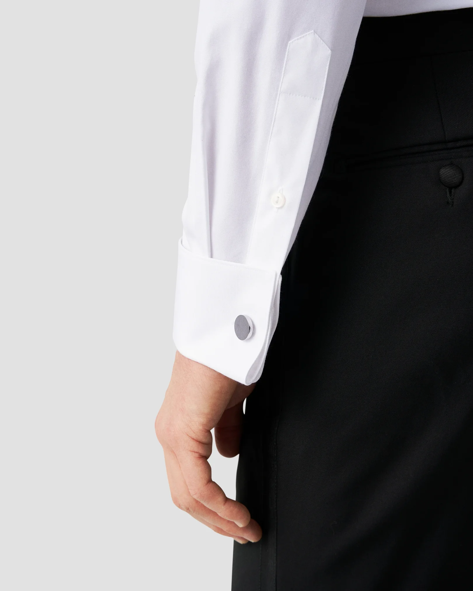 Eton - pique black tie shirt