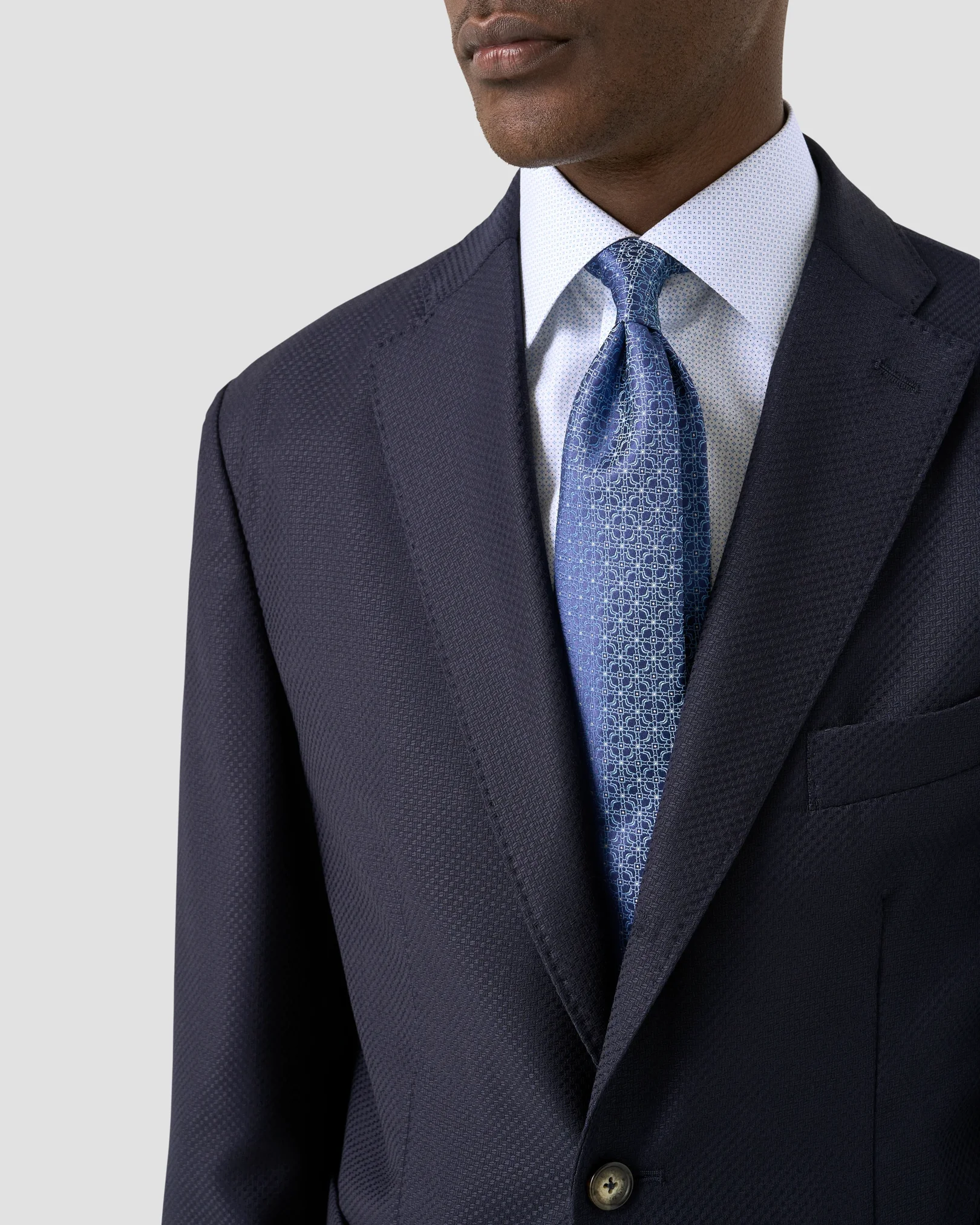 Eton - Light Blue Micro Print Poplin Shirt