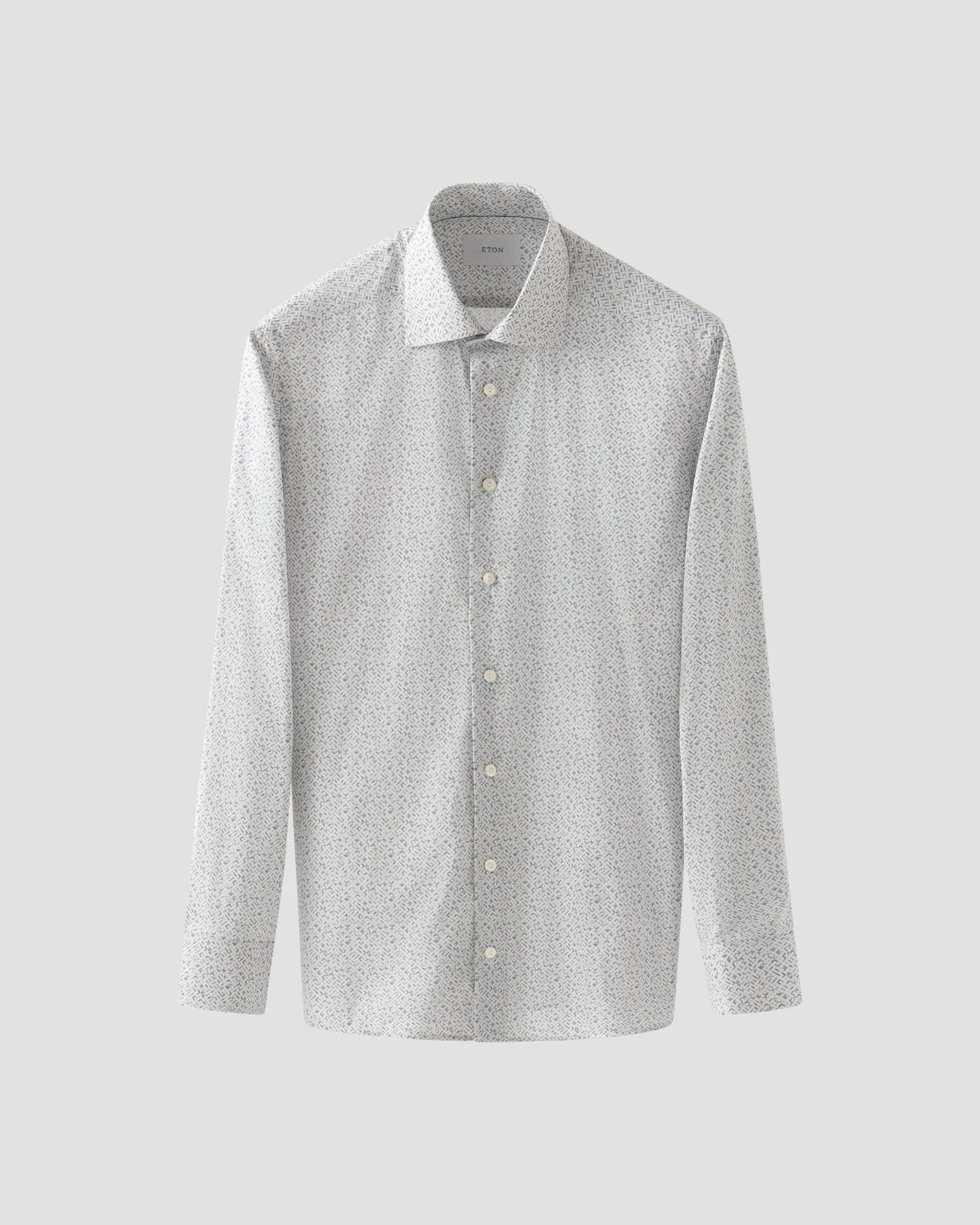 Eton - light blue geometric signature twill shirt 253