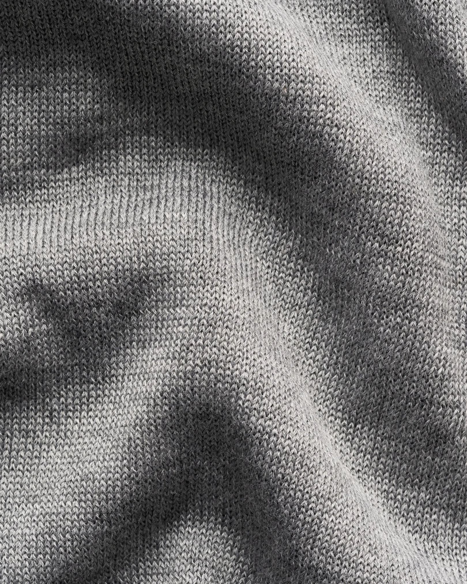 Eton - light grey chevron structure knit polo shirt