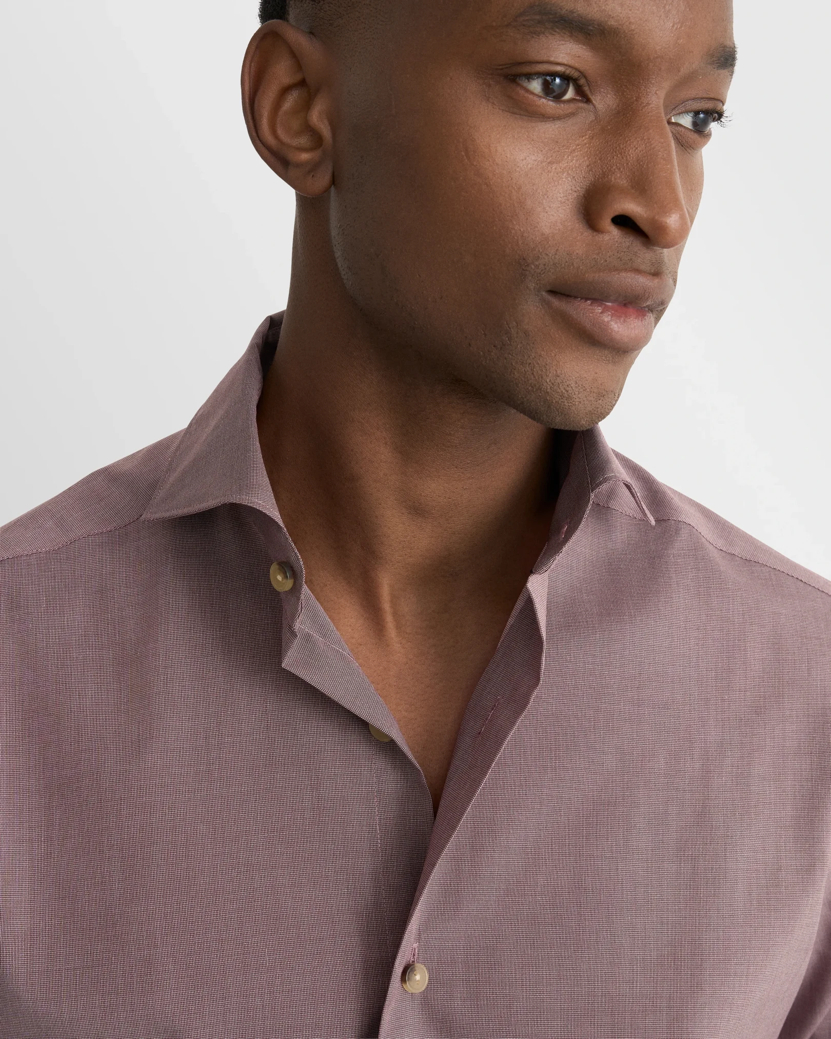 Eton - dark red solid lighweight poplin shirt