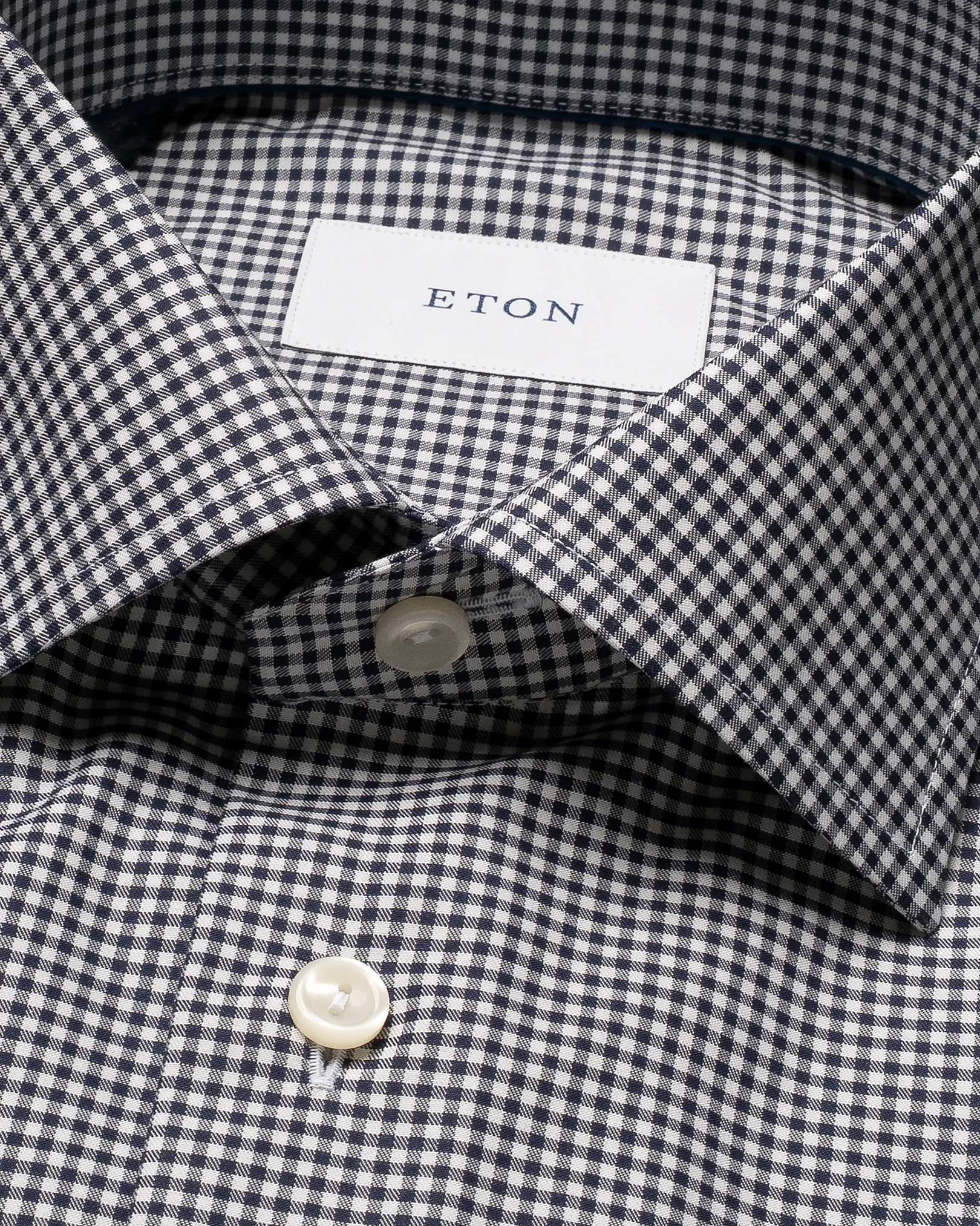 Eton - micro check twill shirt cut away single slim