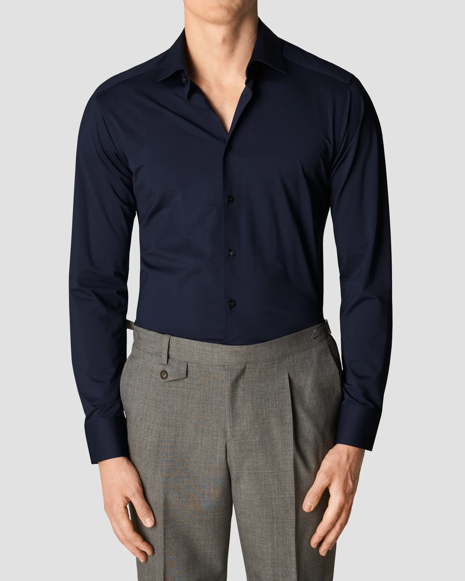 Eton - Navy blue 4-way stretch