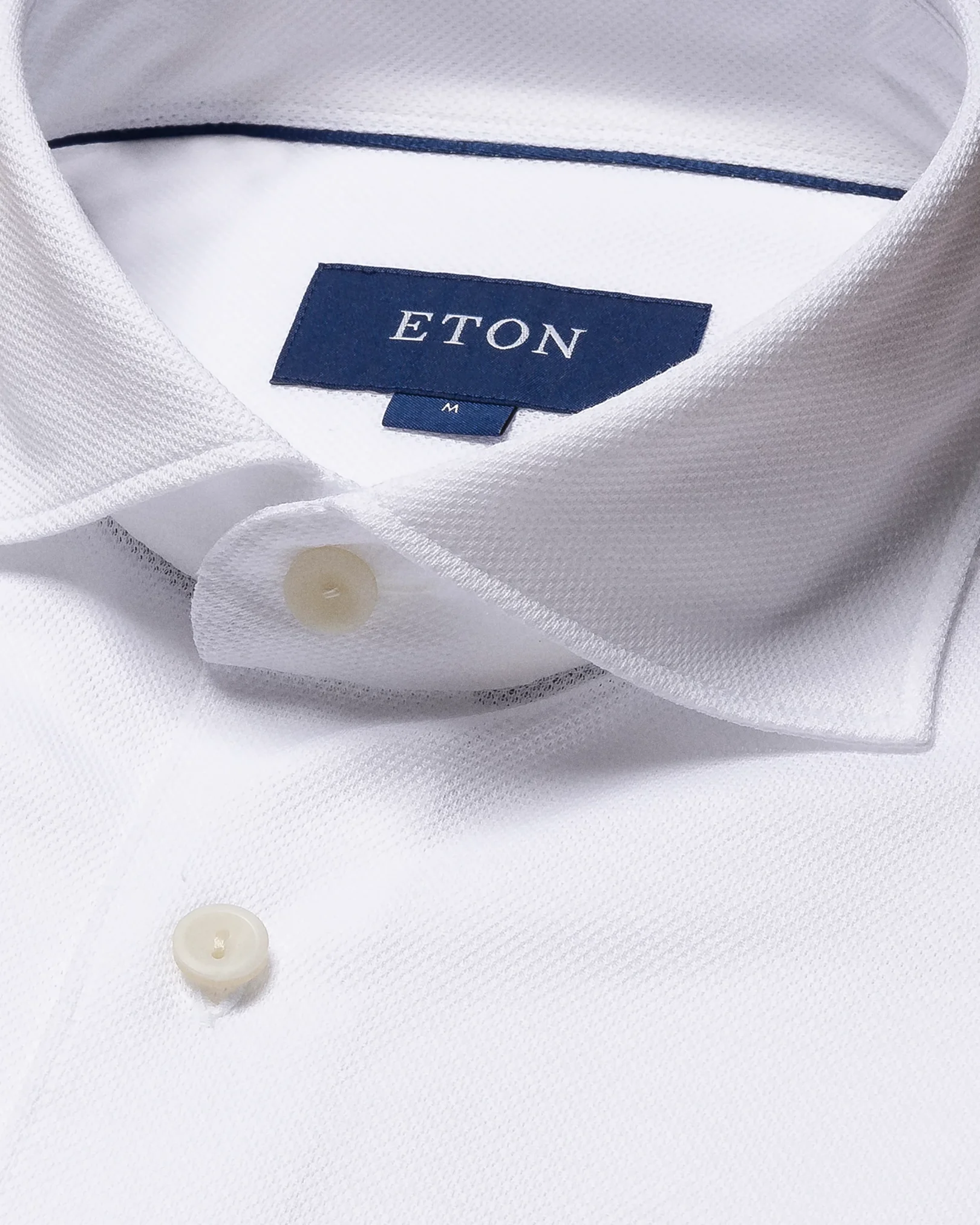 Eton - white pique wide spread jersey