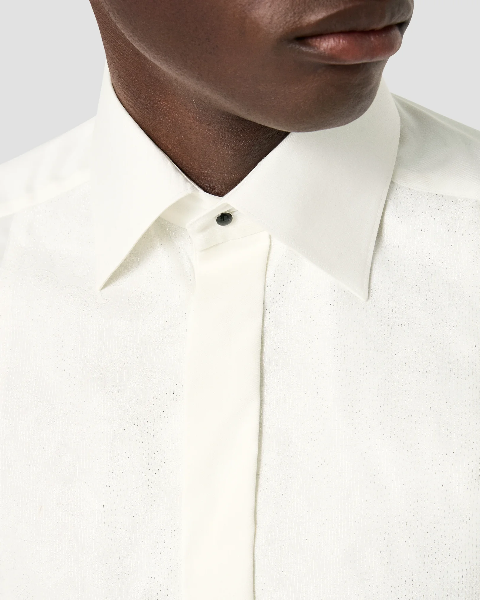 Eton - lurex paisley bib evening shirt