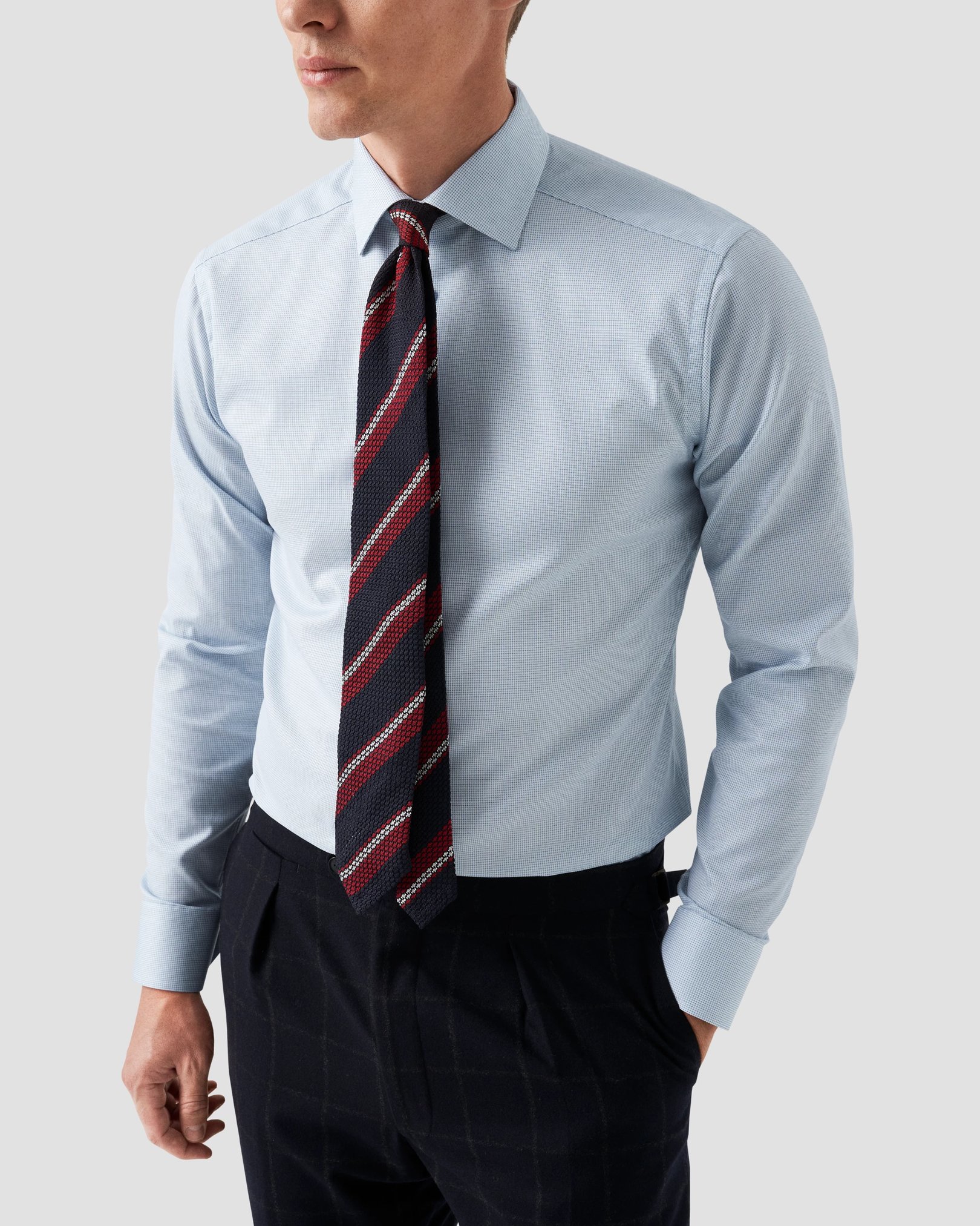 Eton - mid green dobby weave