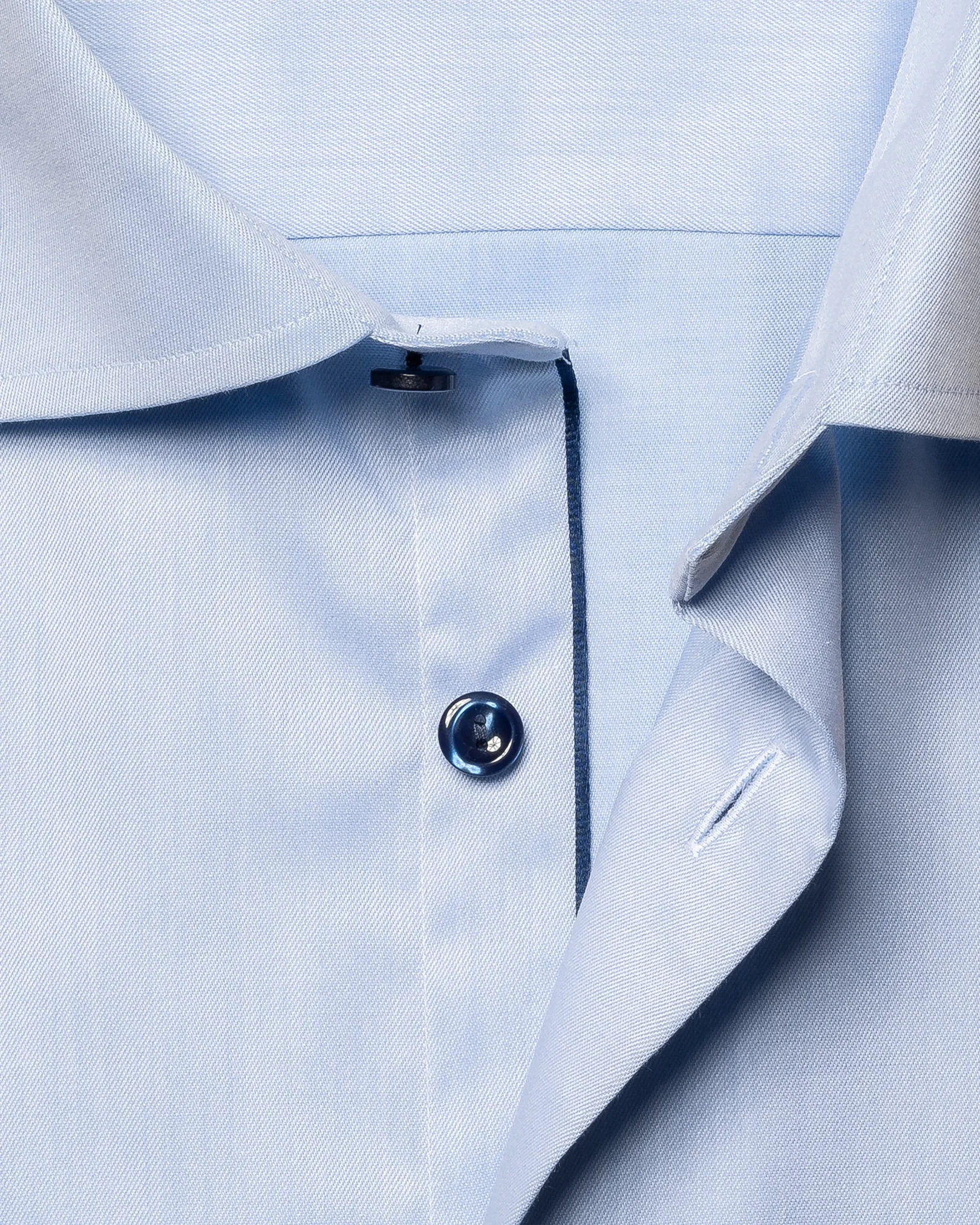 Eton - light blue navy details signature twill shirt