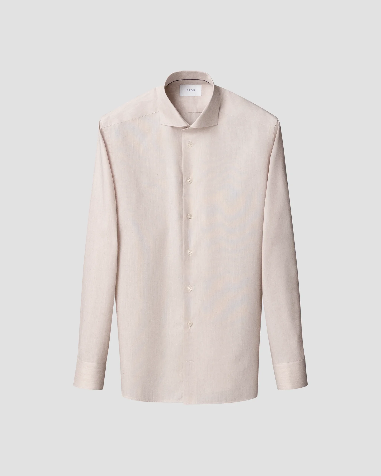 Eton - beige solid twill shirt