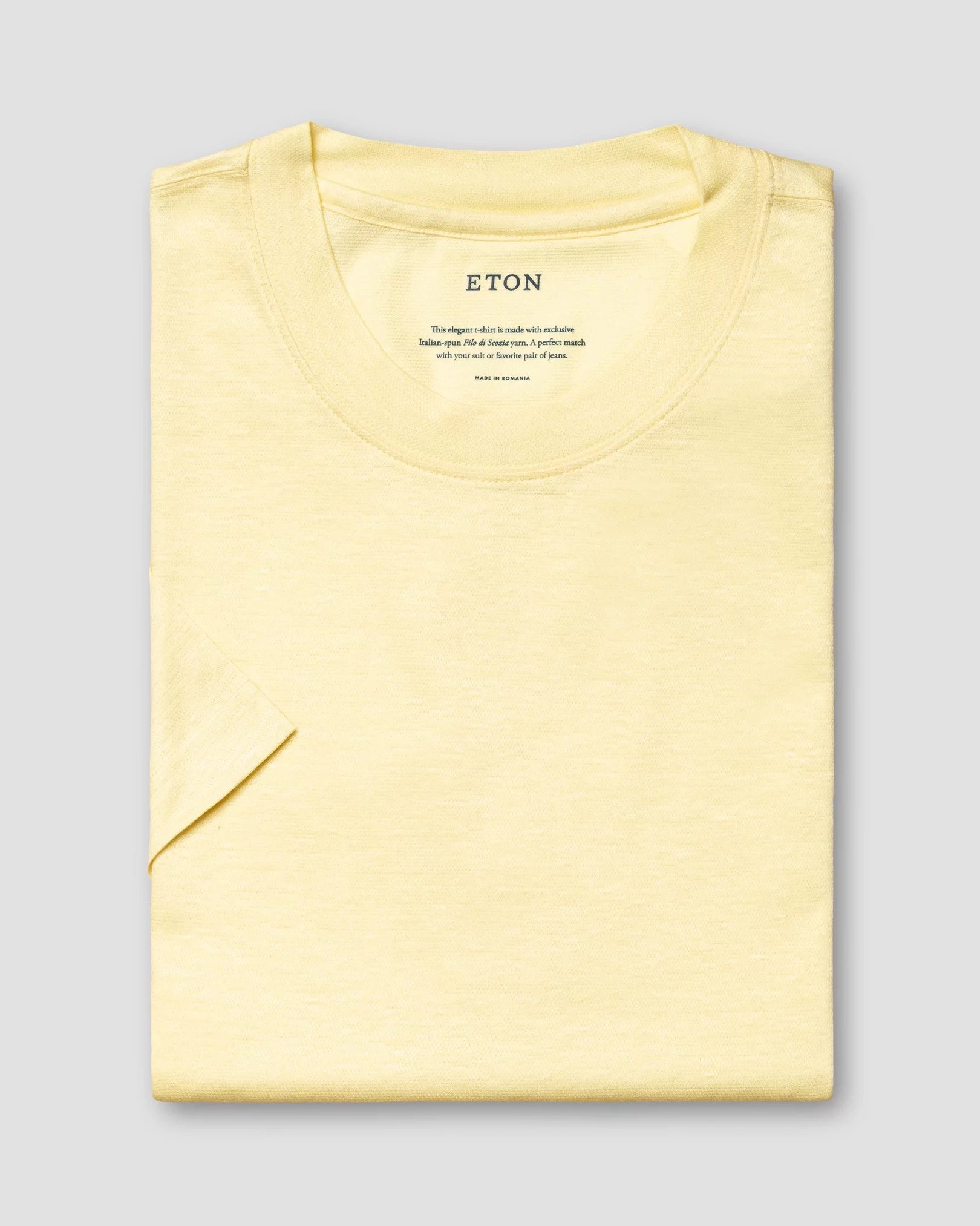 Eton - yellow pique t shirt short sleeve boxfit t shirt