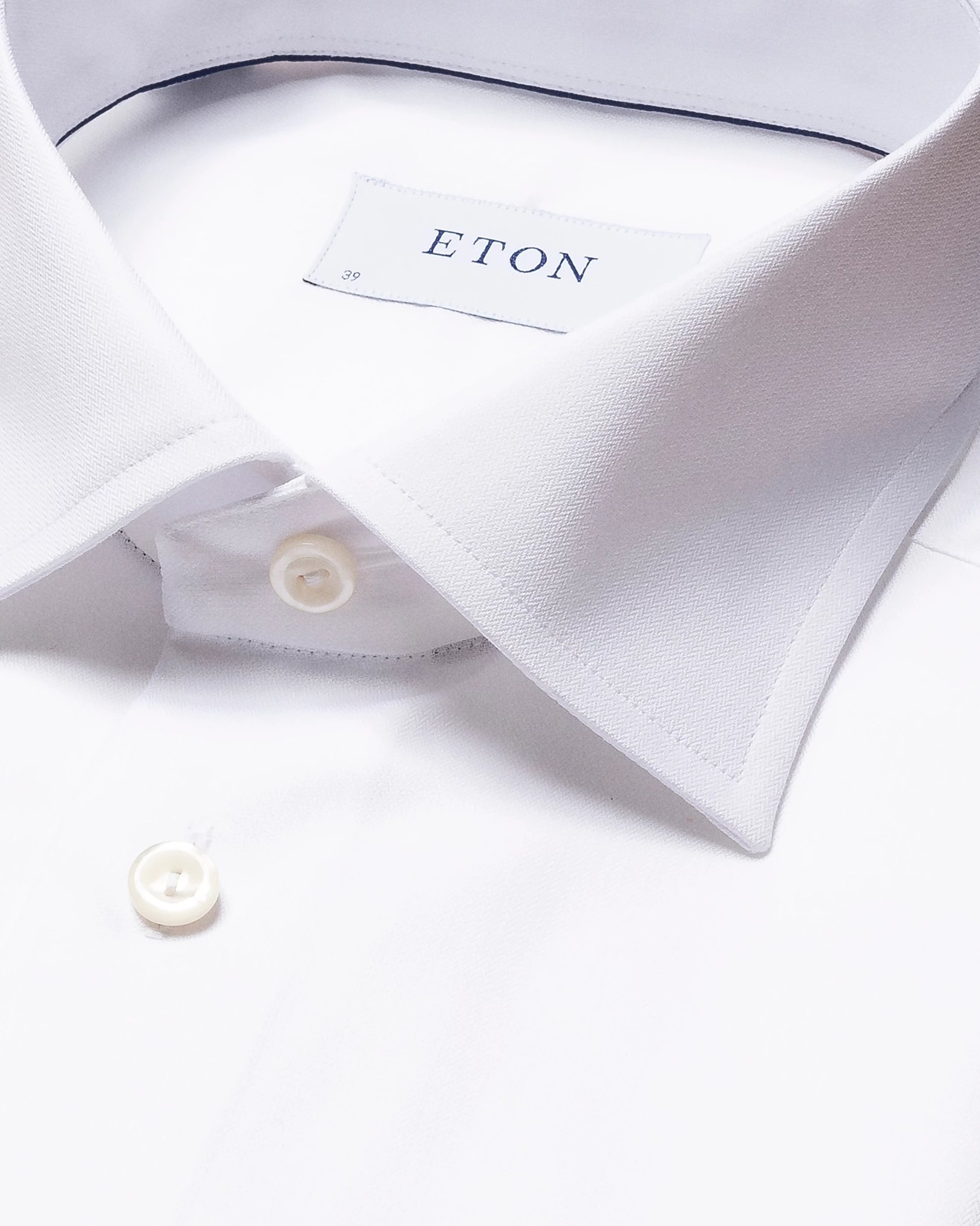 Eton - white signature twill semi solid