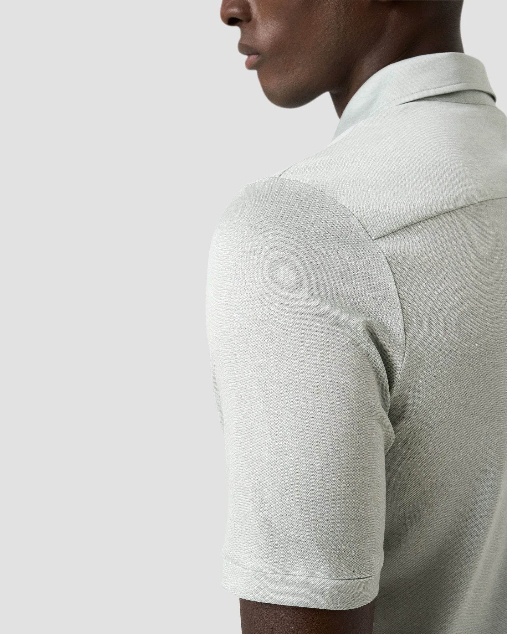 Eton - mid green jaquard filo di scozia polo shirt