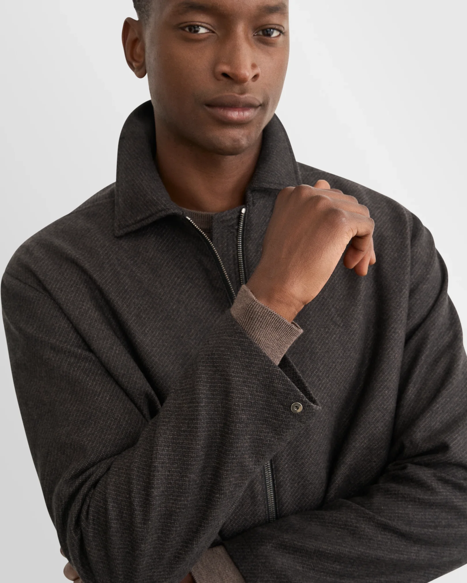 Eton - wool cashmere harrington jacket