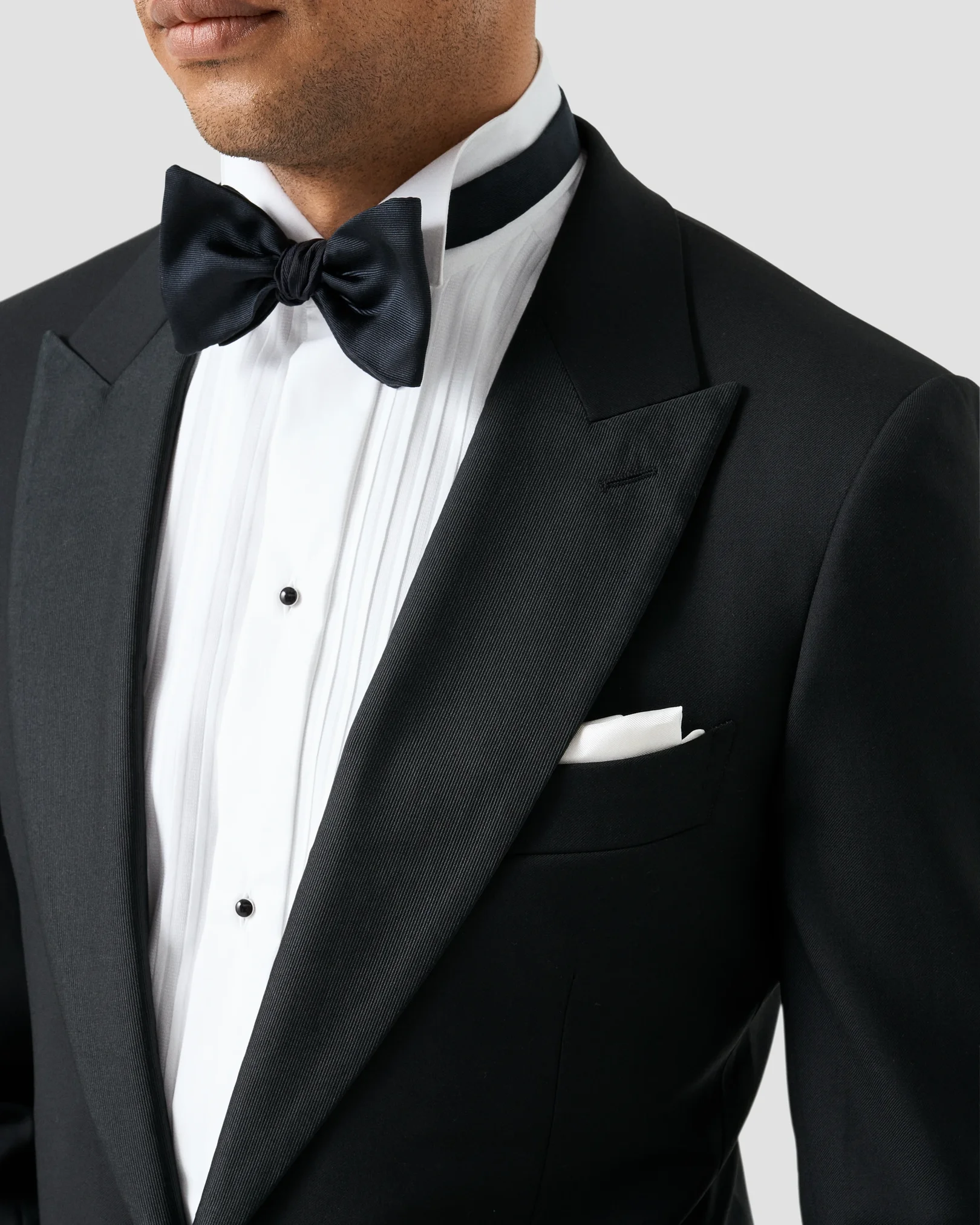 Eton - White Plissé Tuxedo Shirt - Wing Collar
