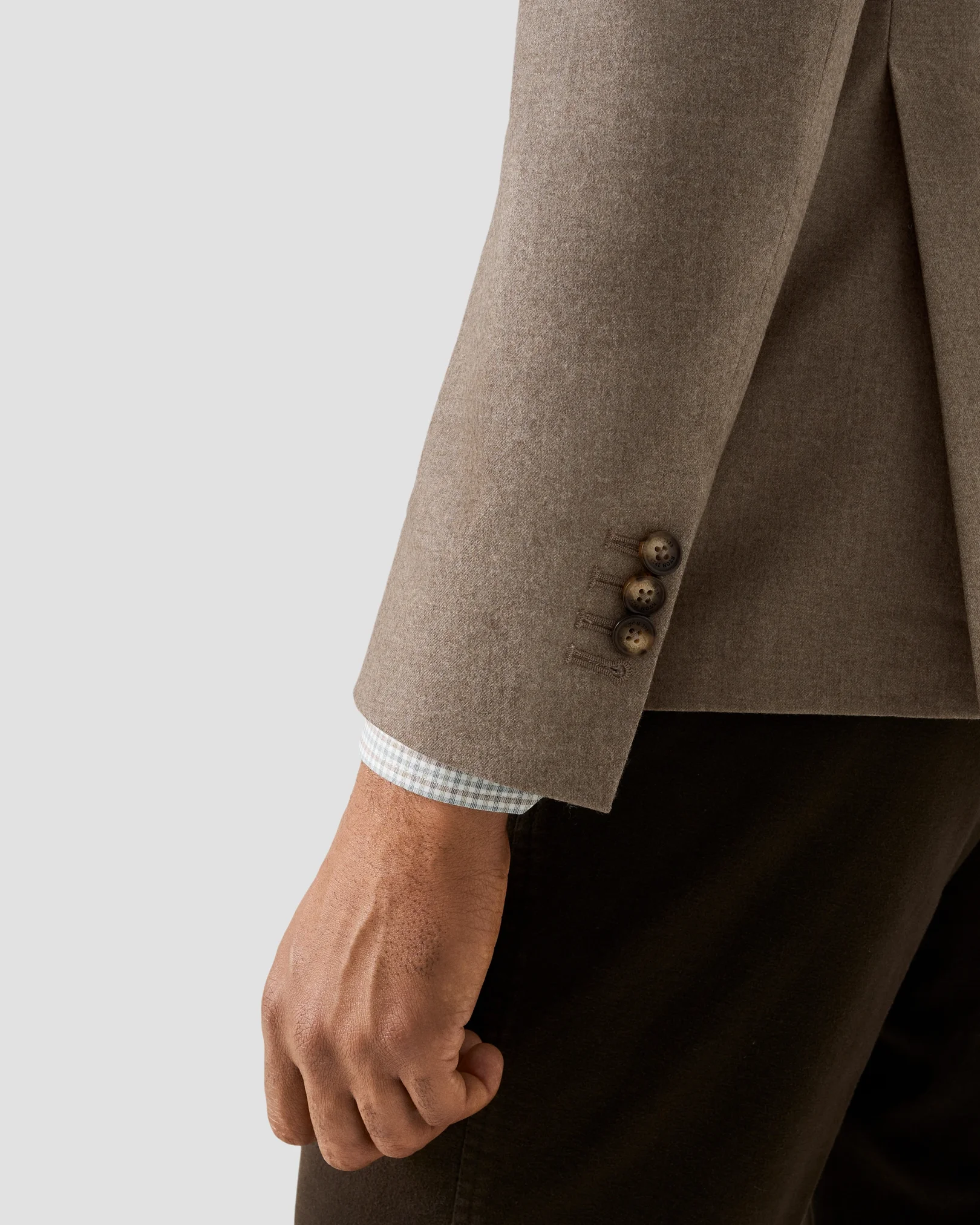 Eton - wool flannel soft jacket beige wool flannel soft jacket